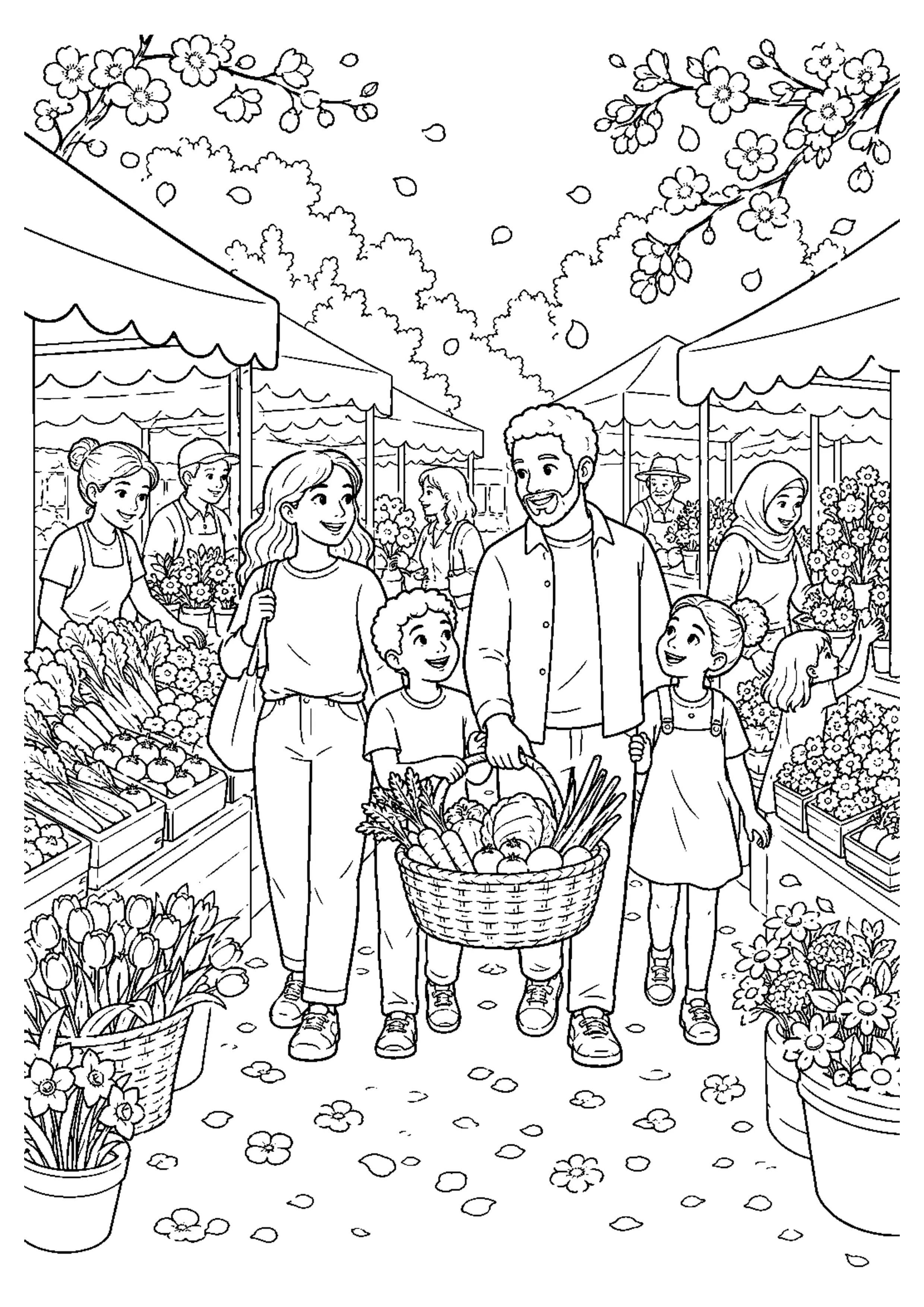 Coloriage Marché de printemps à imprimer – dessin n°11