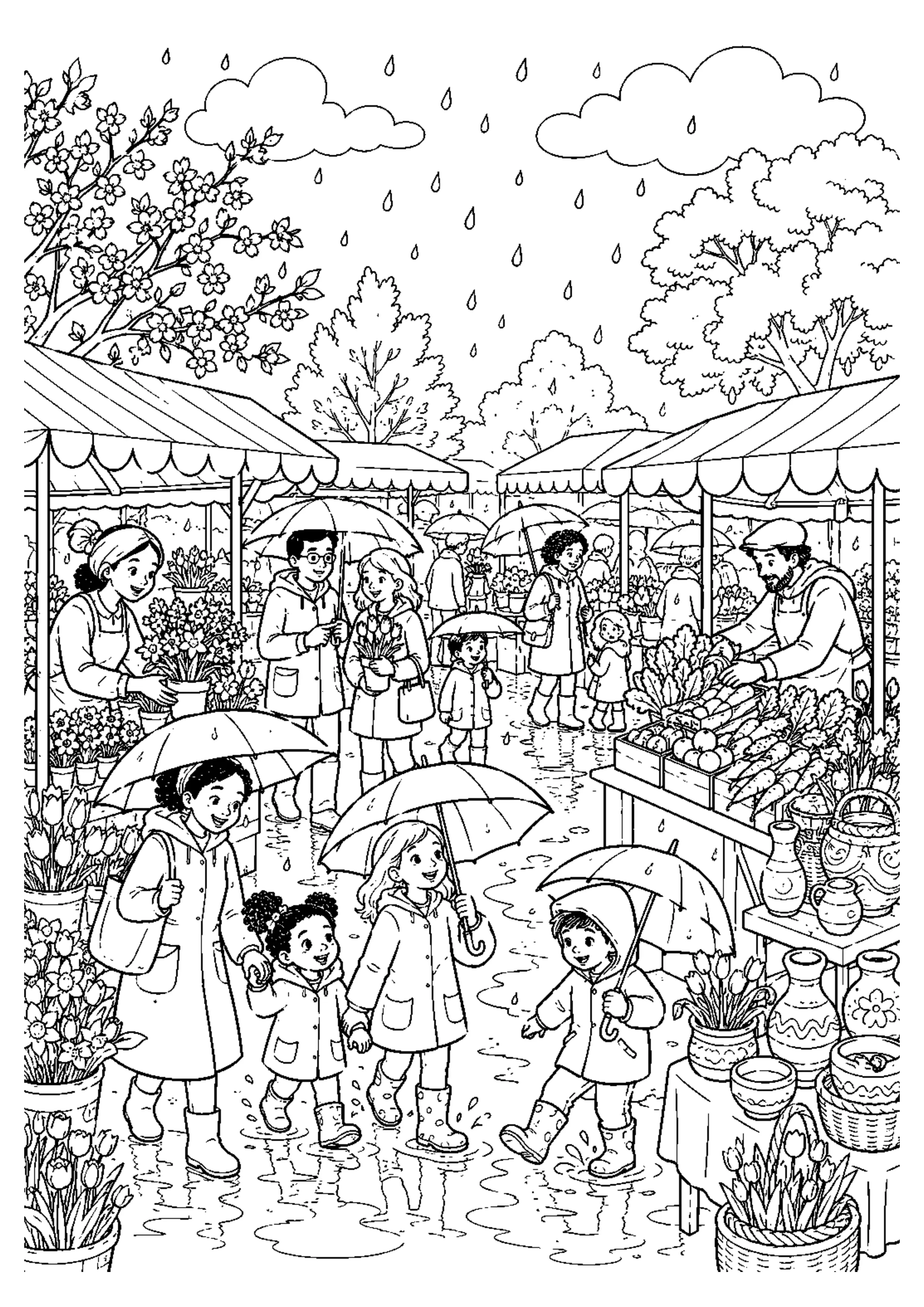 Coloriage Marché de printemps à imprimer – dessin n°13