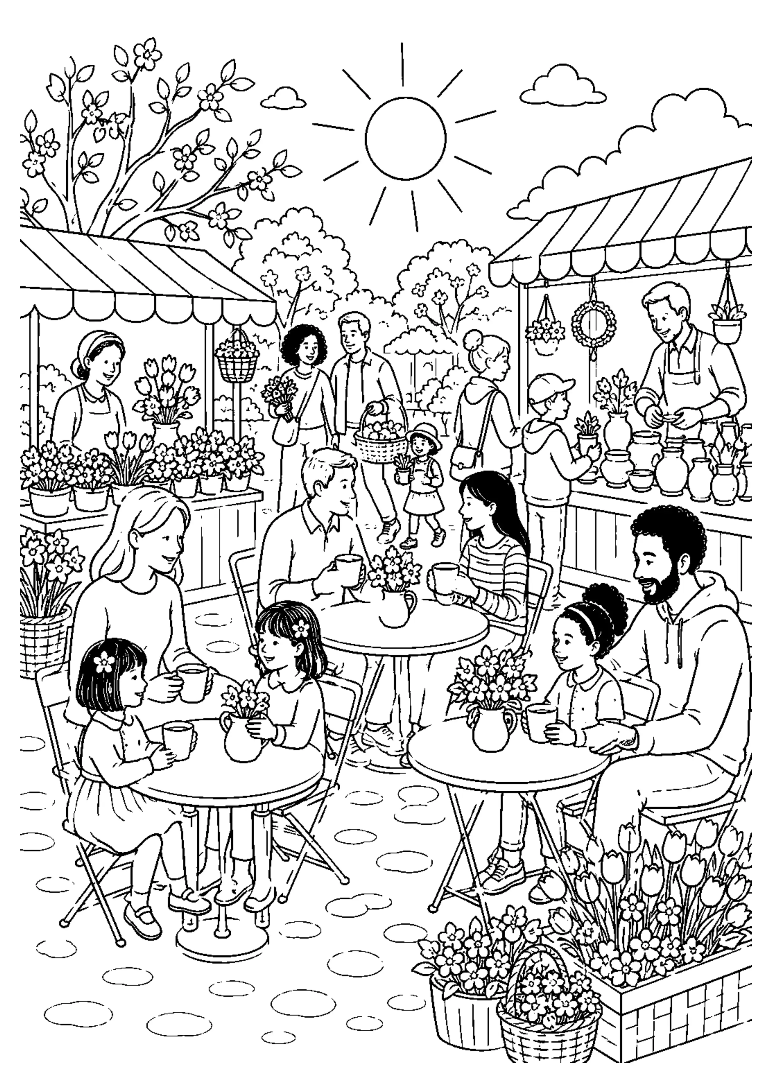 Coloriage Marché de printemps à imprimer – dessin n°14