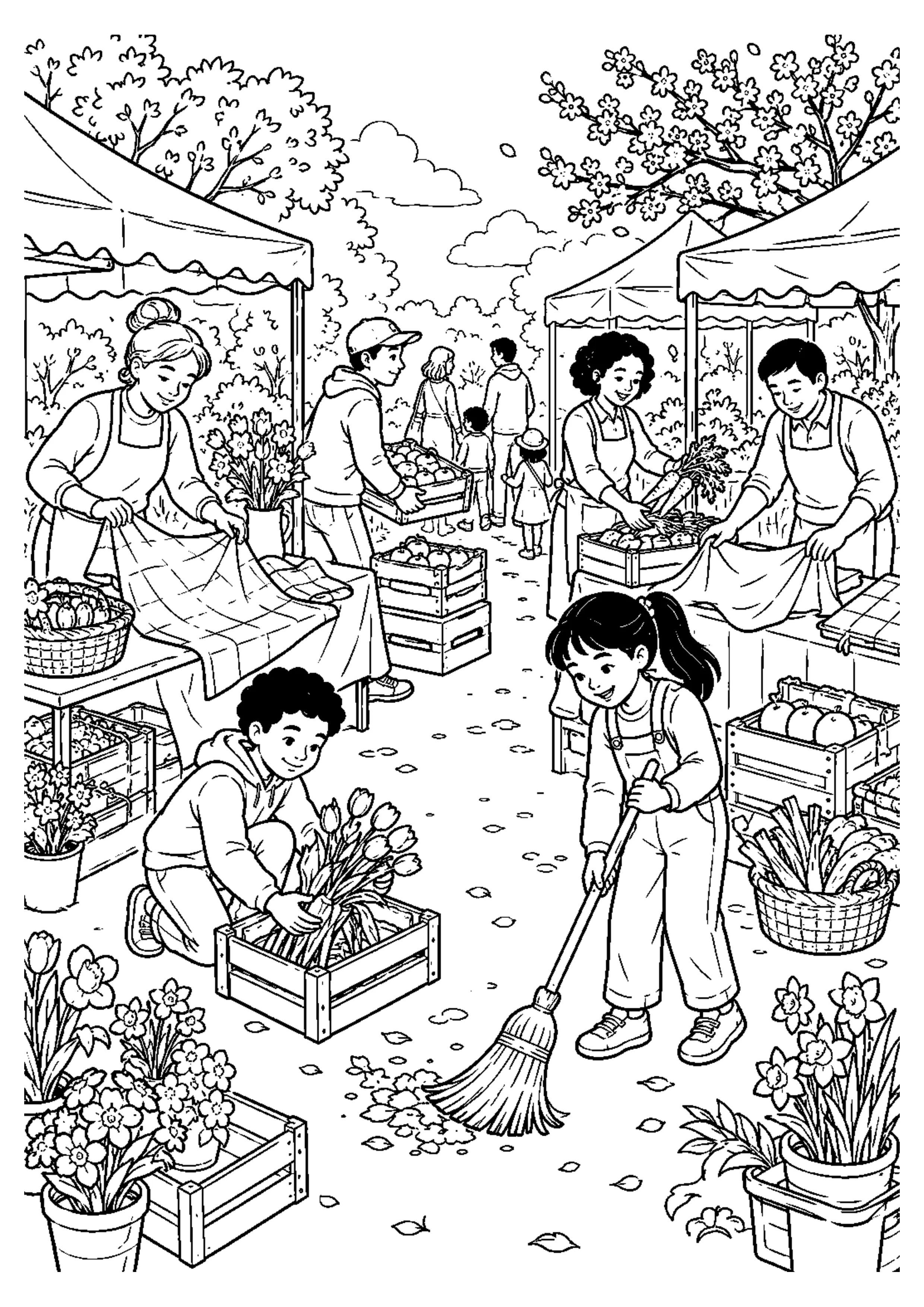 Coloriage Marché de printemps à imprimer – dessin n°18