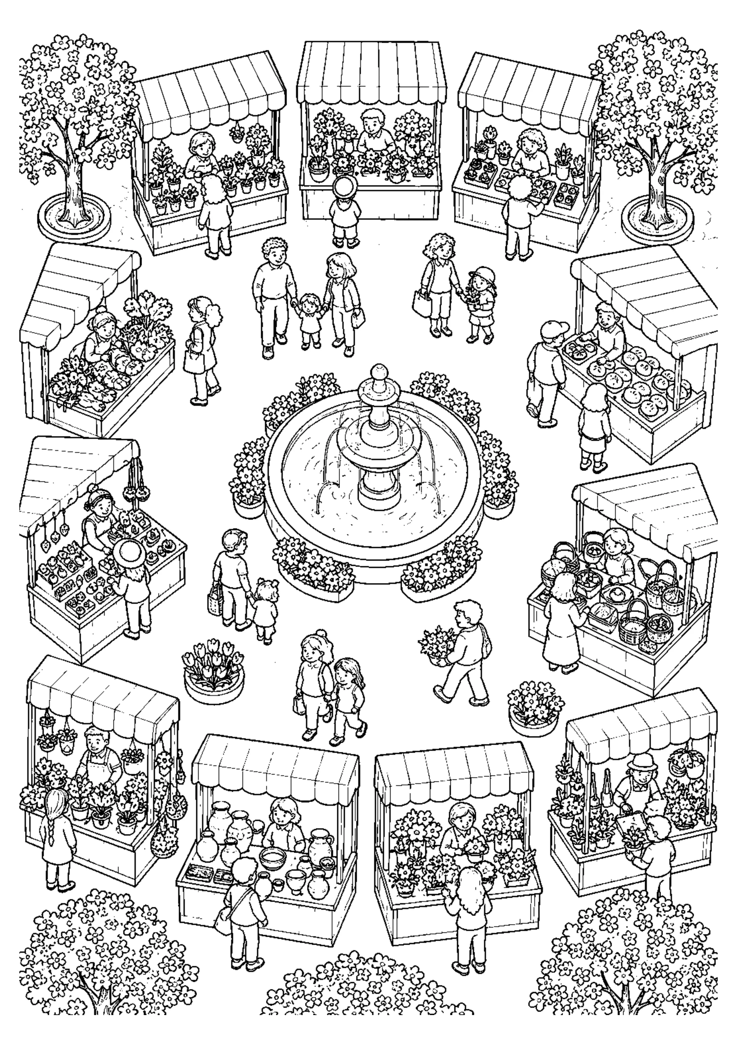 Coloriage Marché de printemps à imprimer – dessin n°19