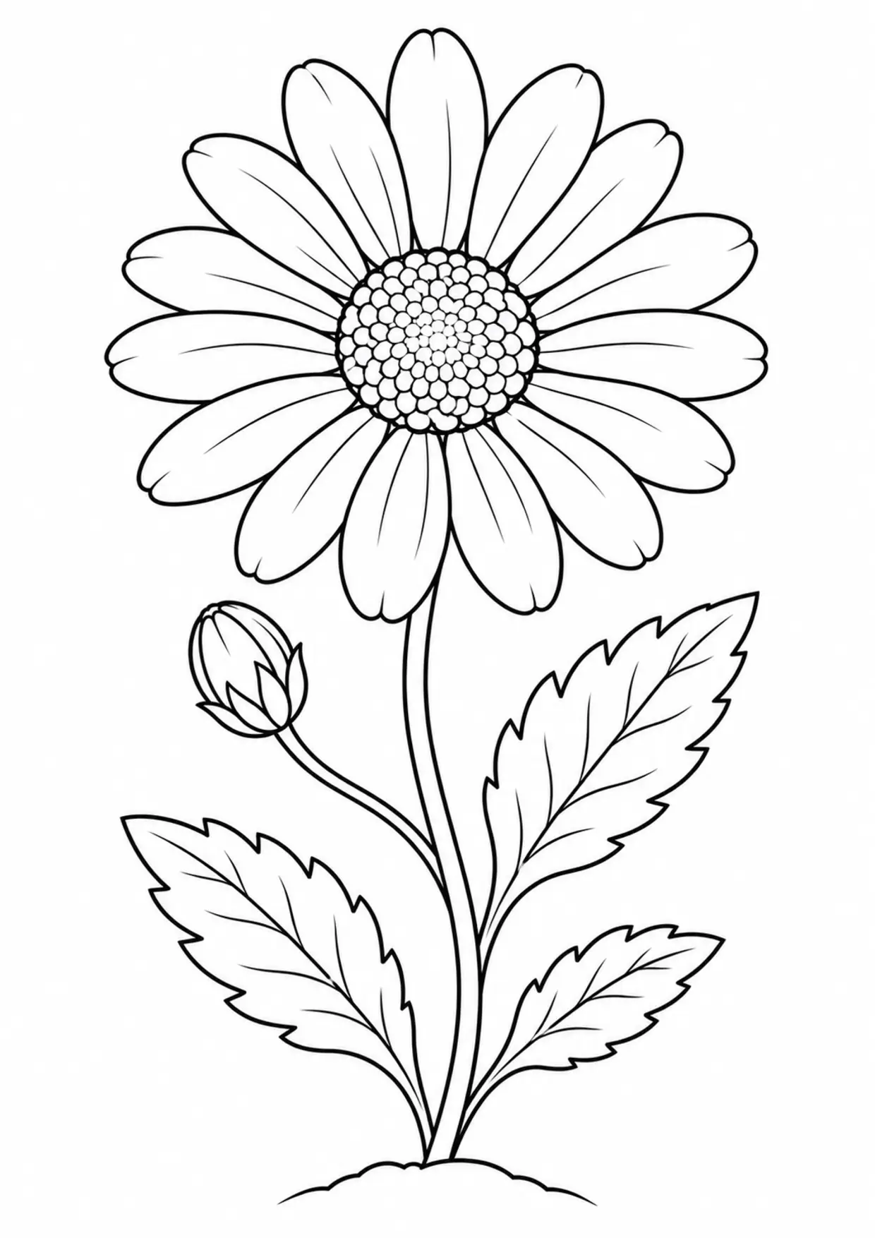 Coloriage marguerite : solo, modèle 03