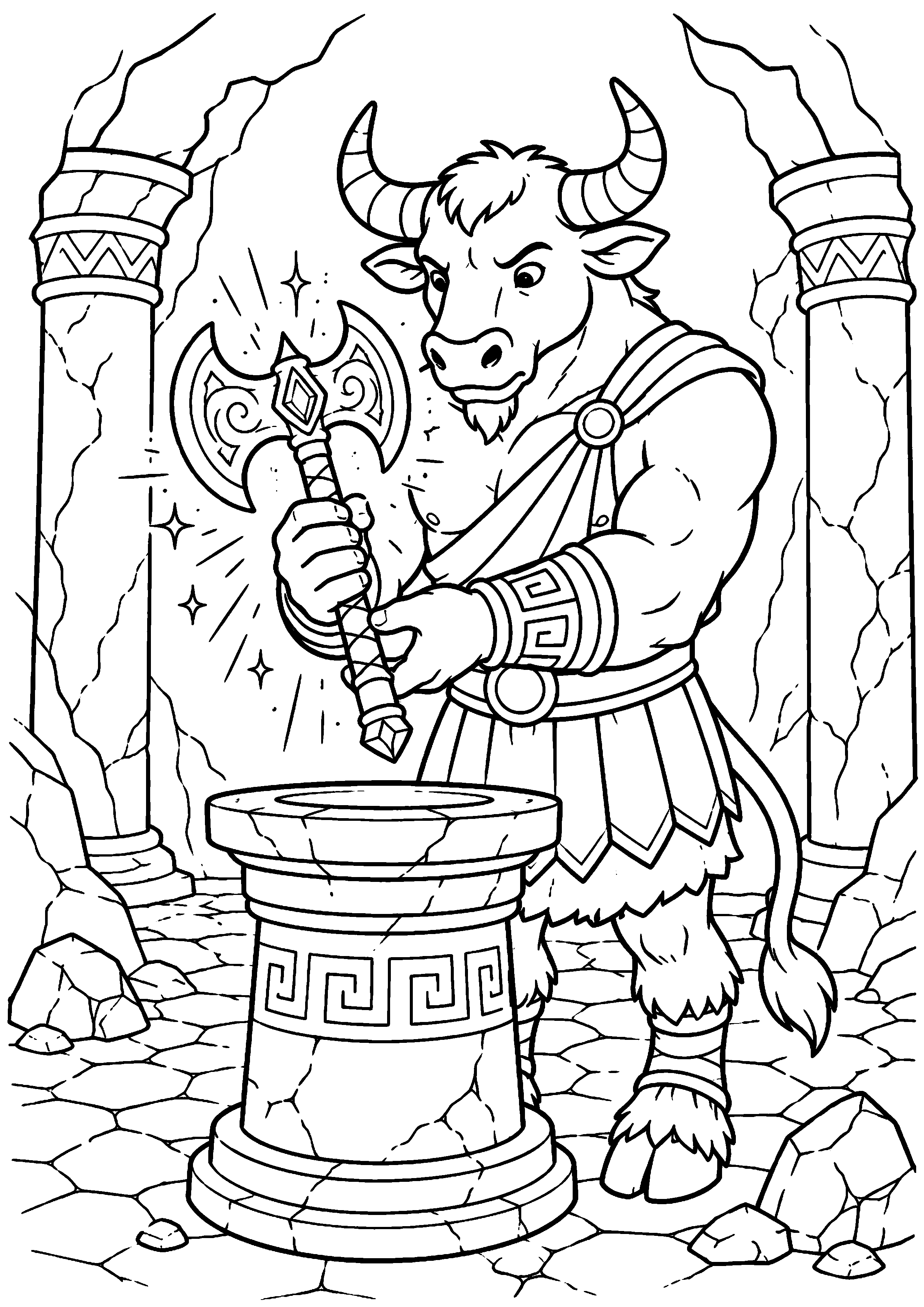 Coloriage Minotaure à imprimer – dessin n°9