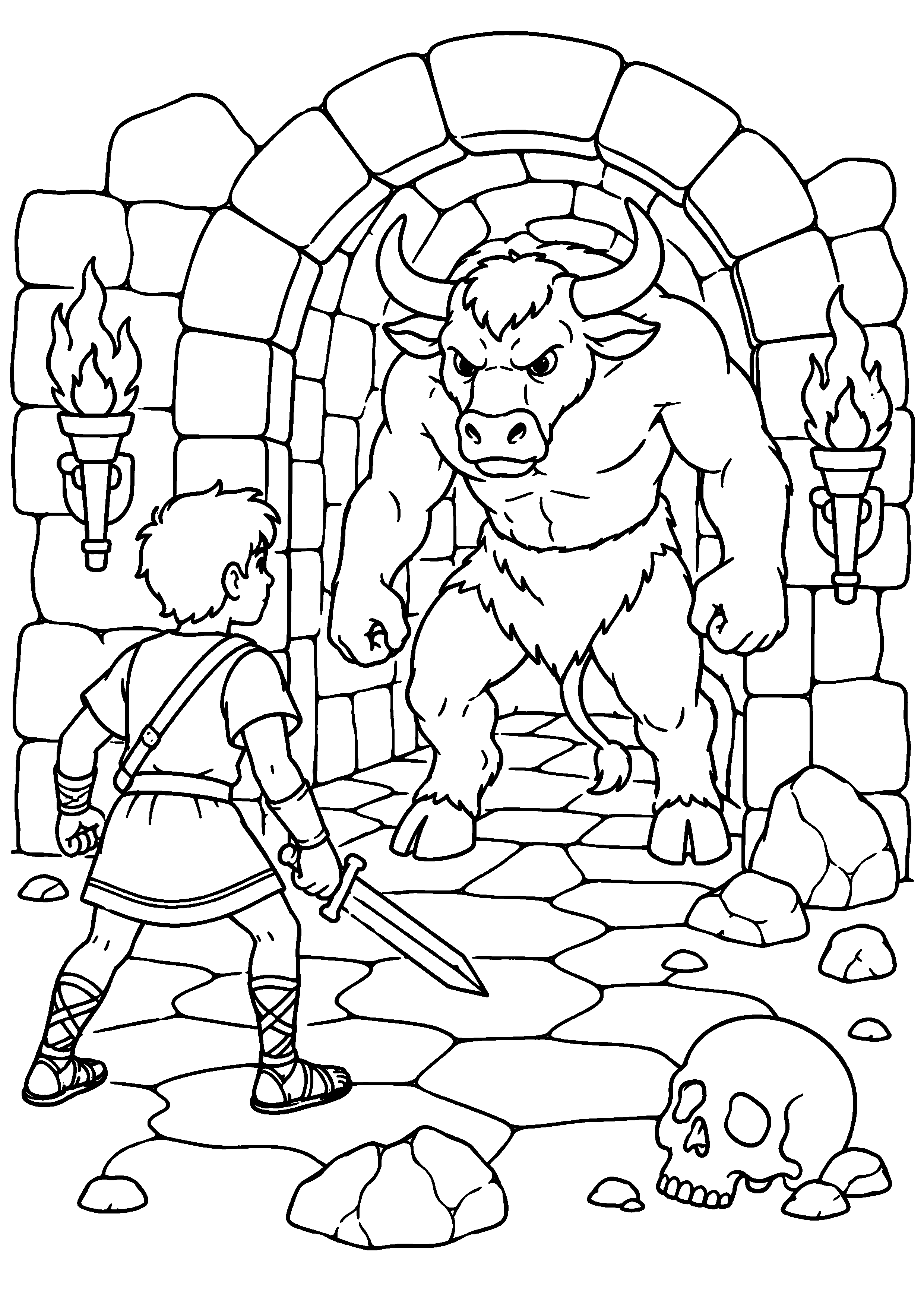 Coloriage Minotaure à imprimer – dessin n°11