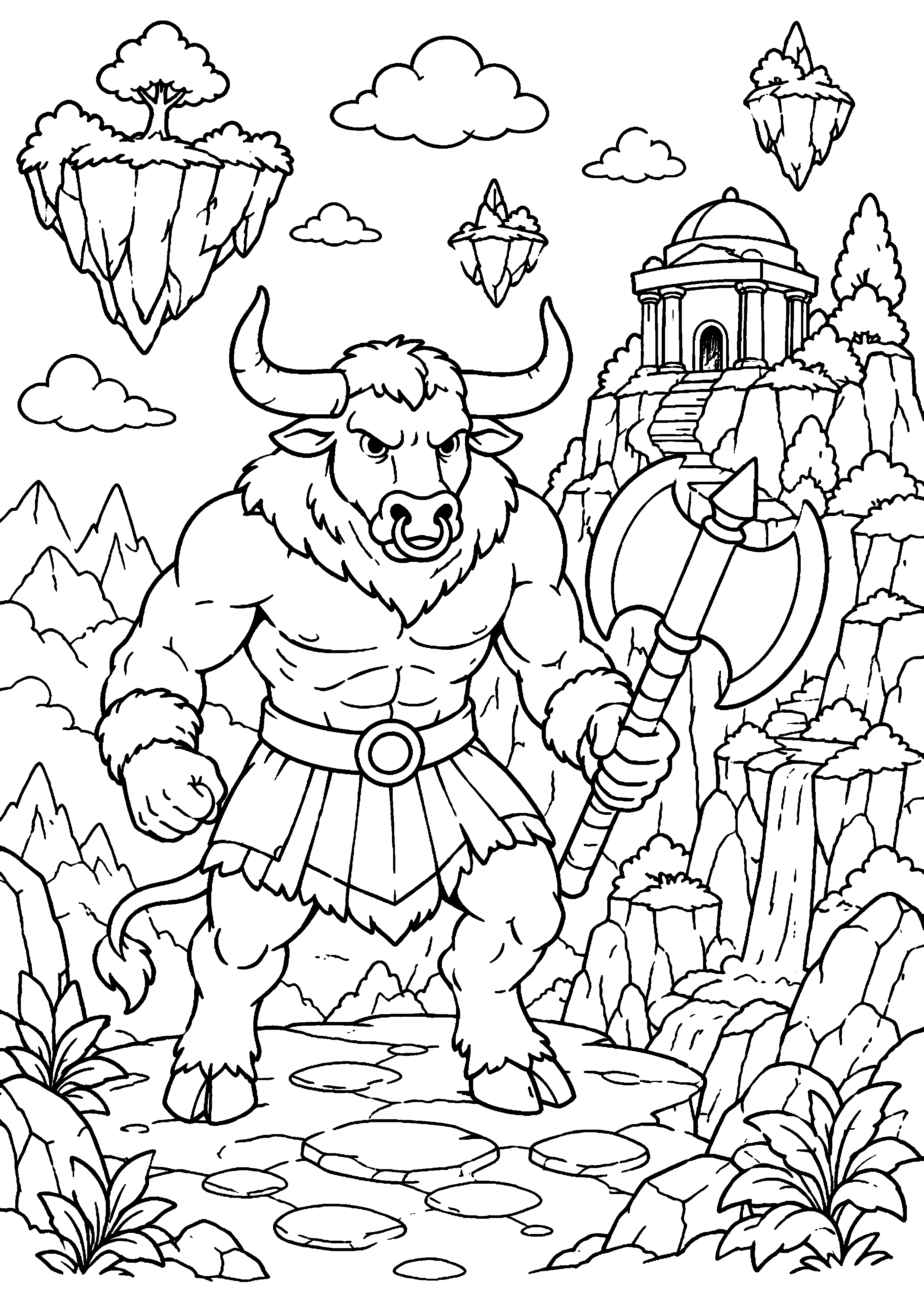 Coloriage Minotaure à imprimer – dessin n°13