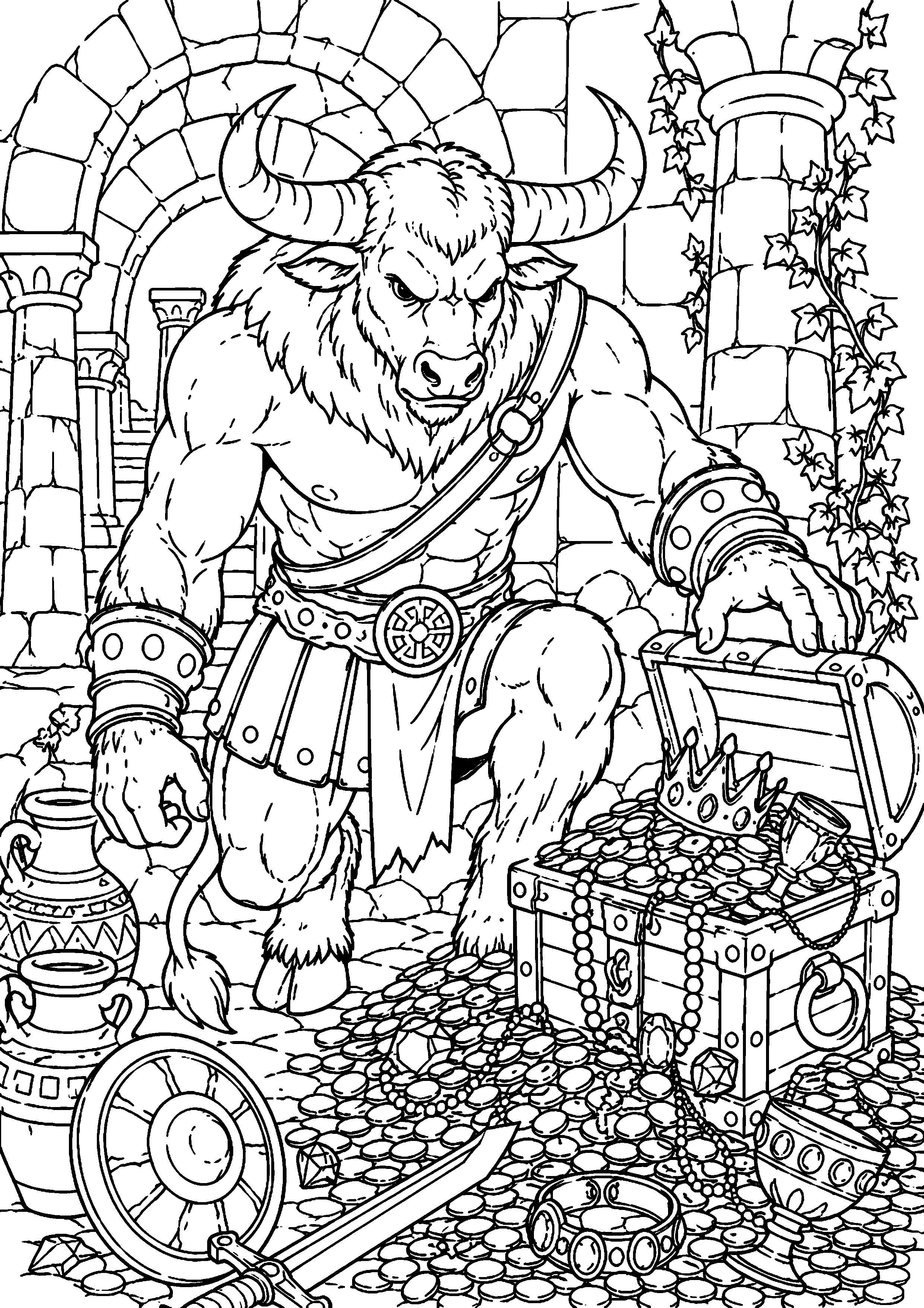 Coloriage Minotaure à imprimer – dessin n°17