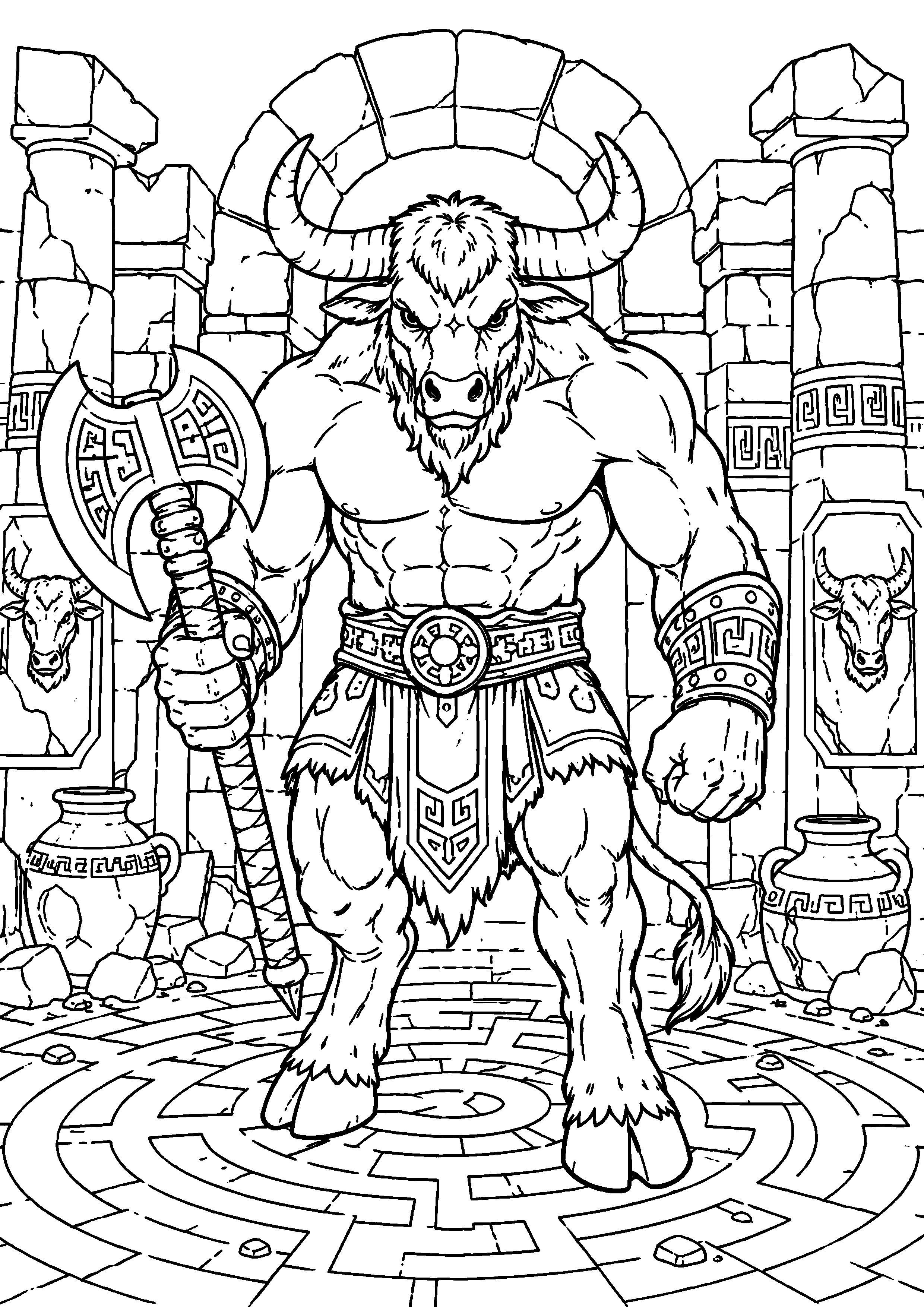 Coloriage Minotaure à imprimer – dessin n°19