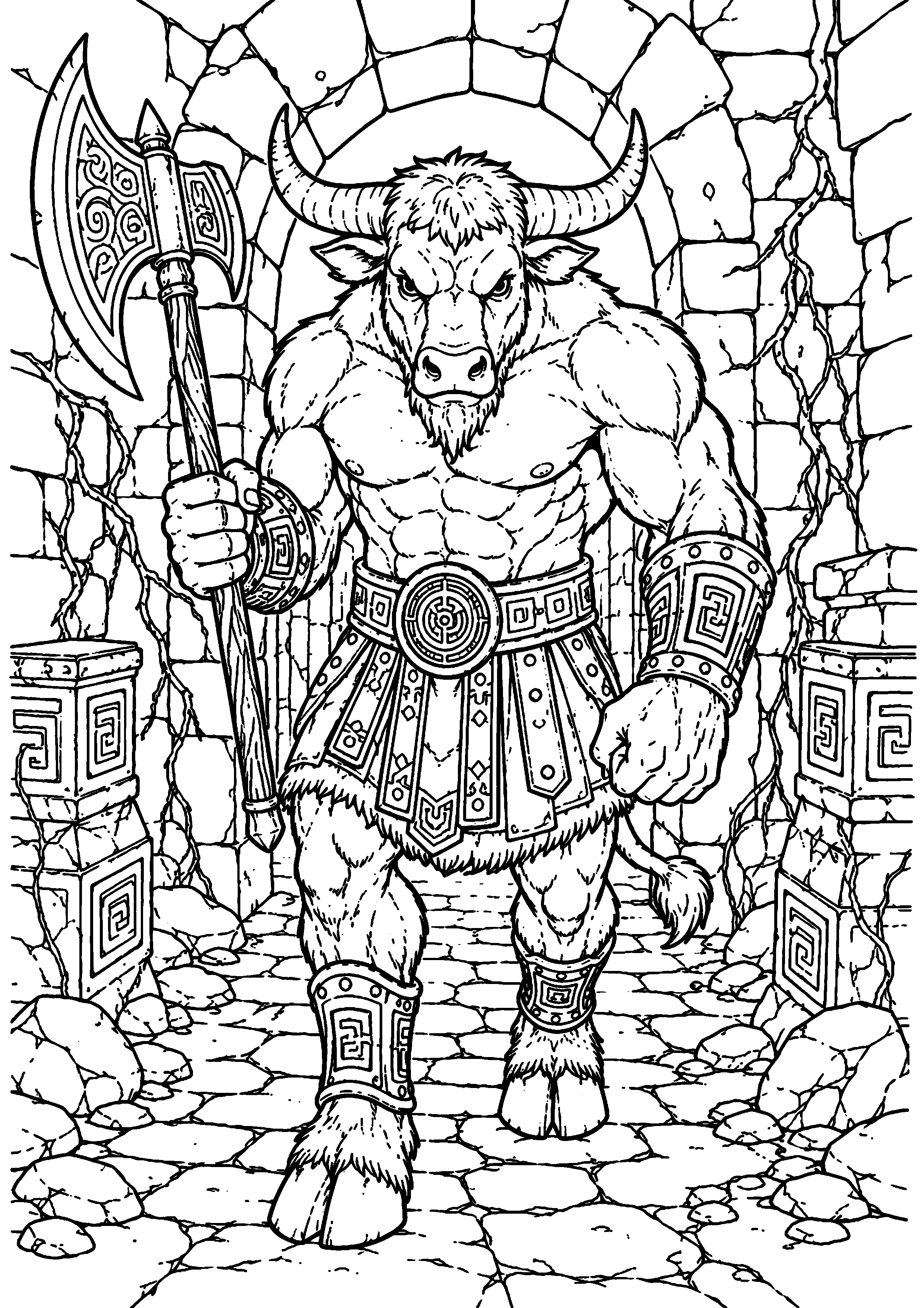Coloriage Minotaure à imprimer – dessin n°20