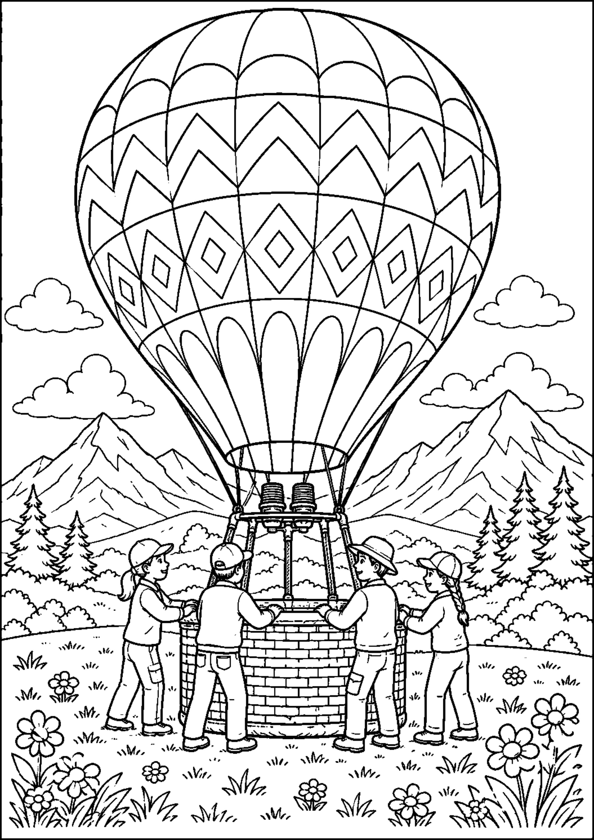 Coloriage montgolfière à imprimer – dessin n°2