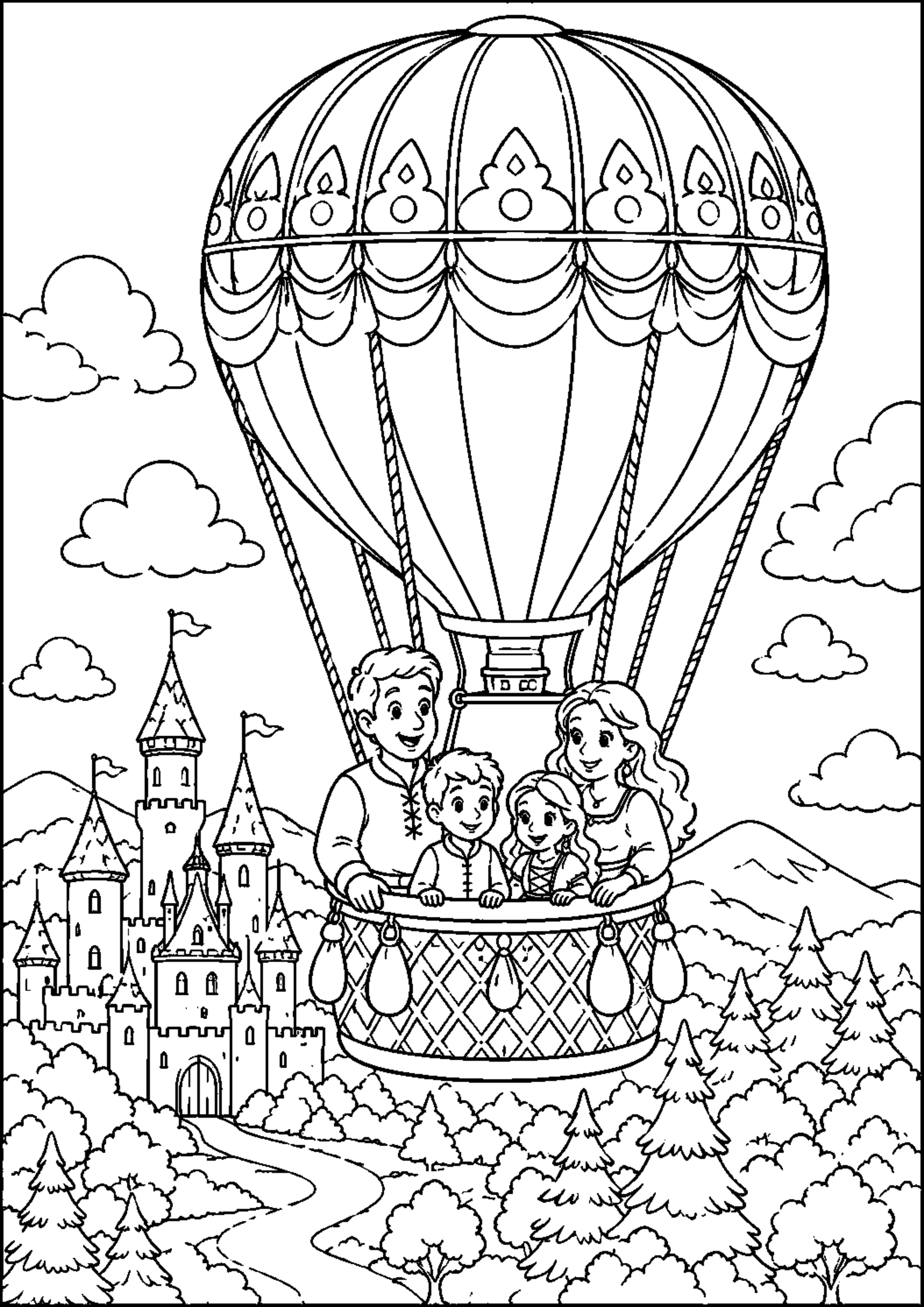 Coloriage montgolfière à imprimer – dessin n°3