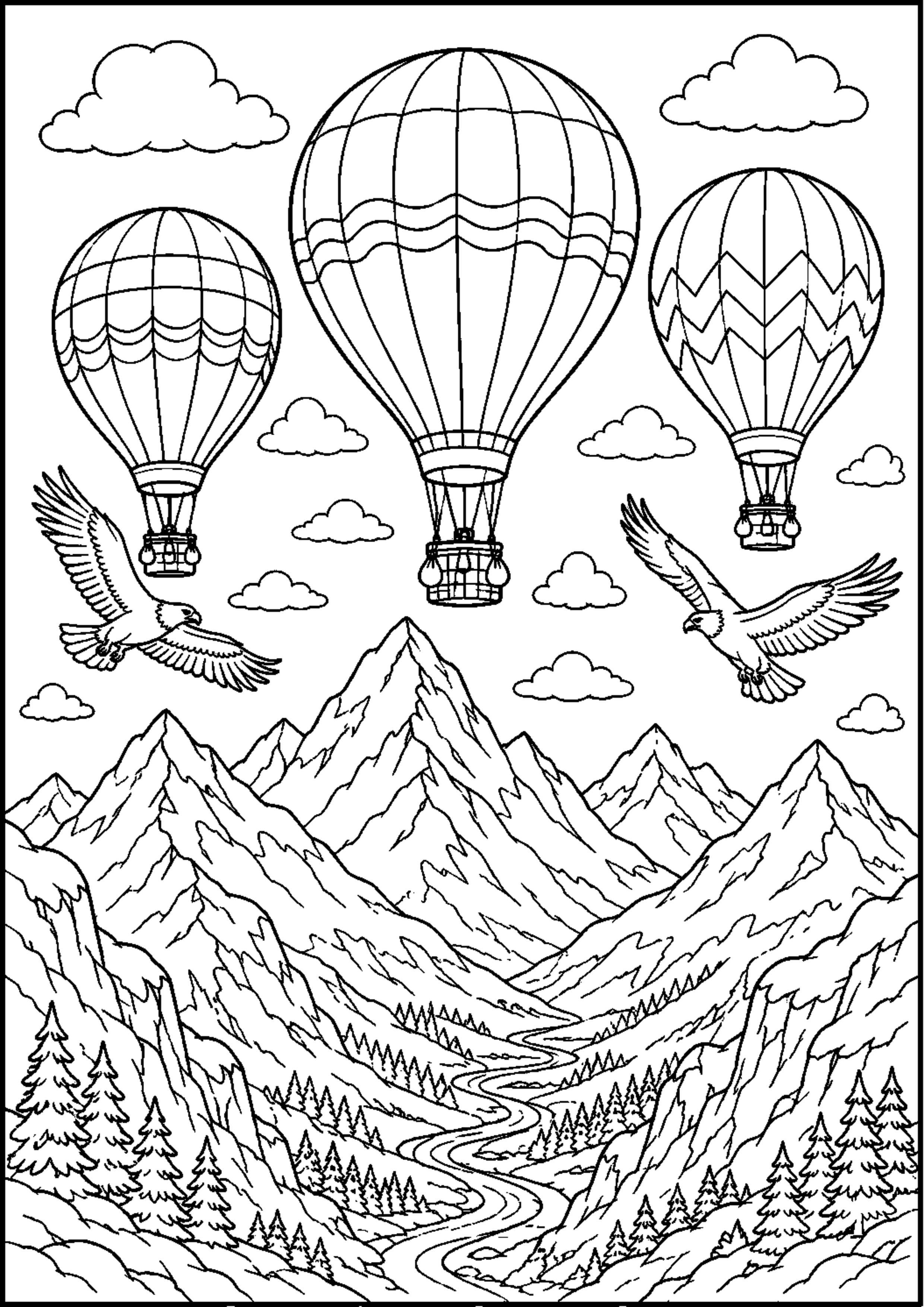 Coloriage montgolfière à imprimer – dessin n°6
