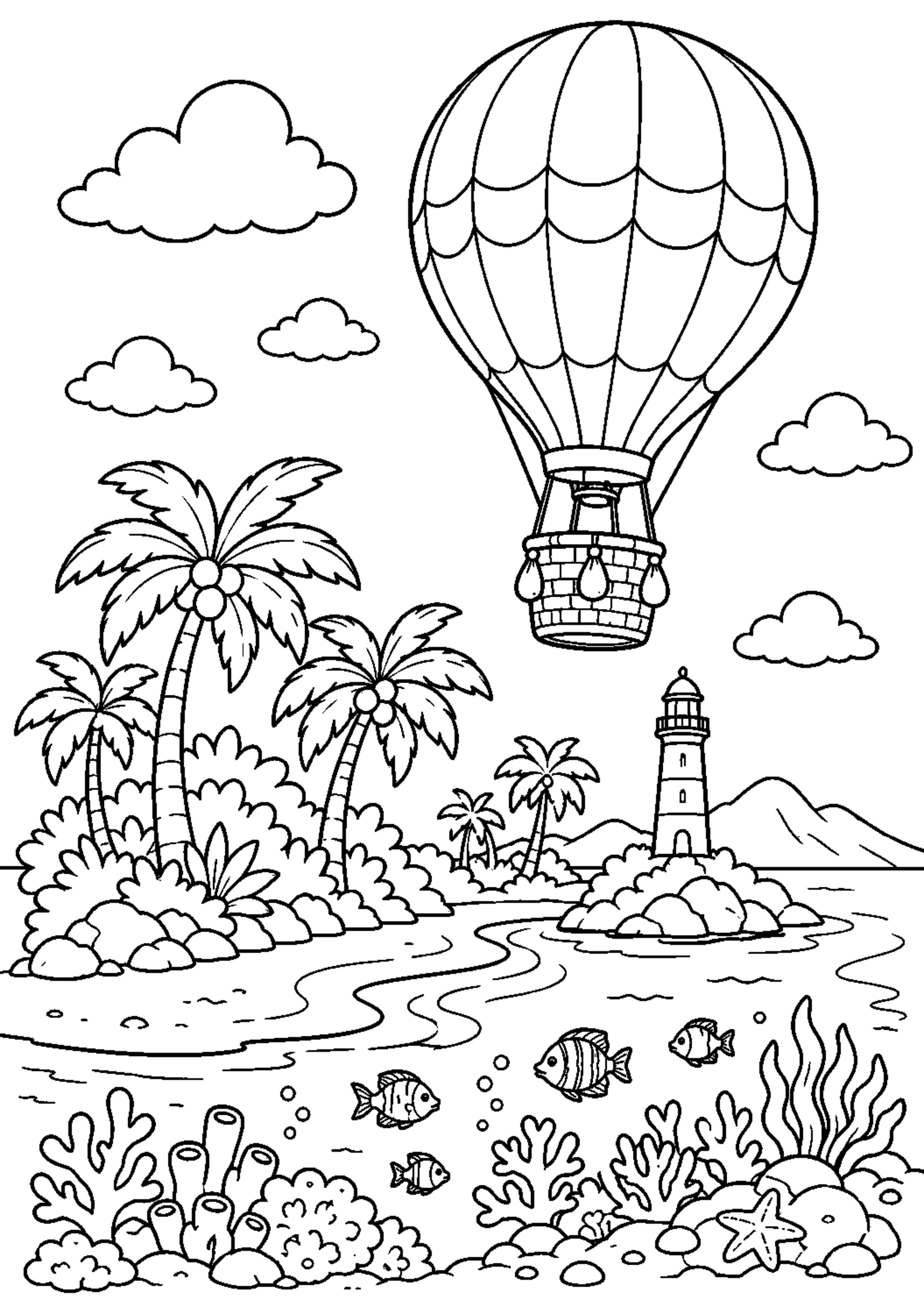 Coloriage montgolfière à imprimer – dessin n°7