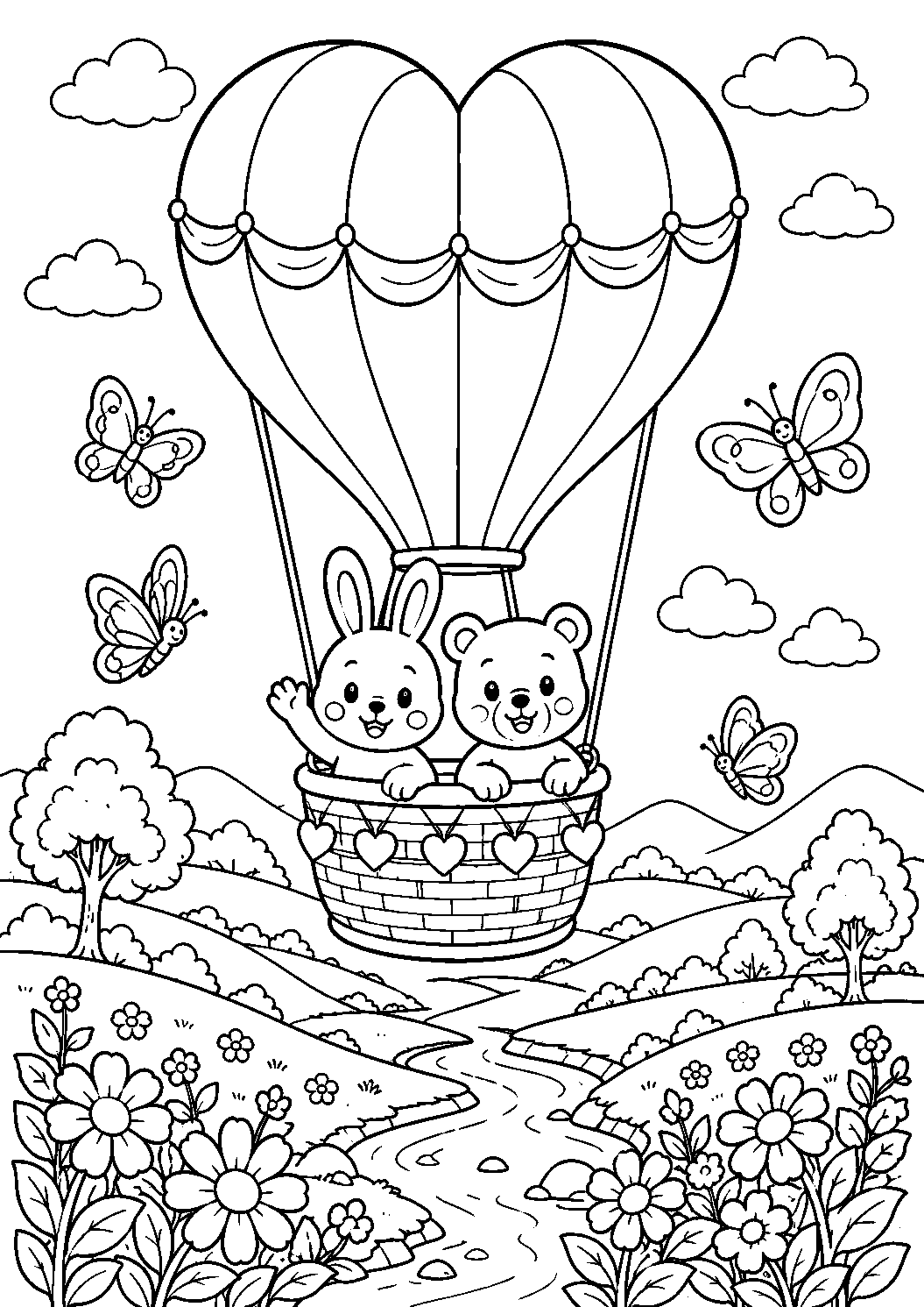 Coloriage montgolfière à imprimer – dessin n°9