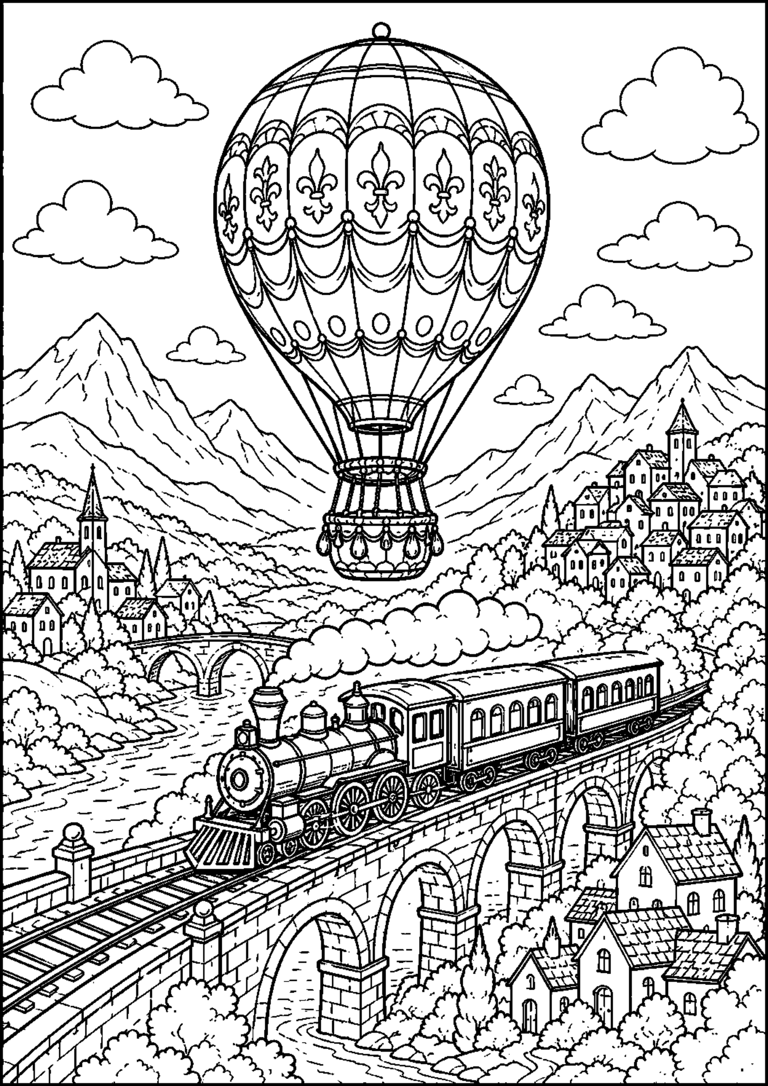 Coloriage montgolfière à imprimer – dessin n°10