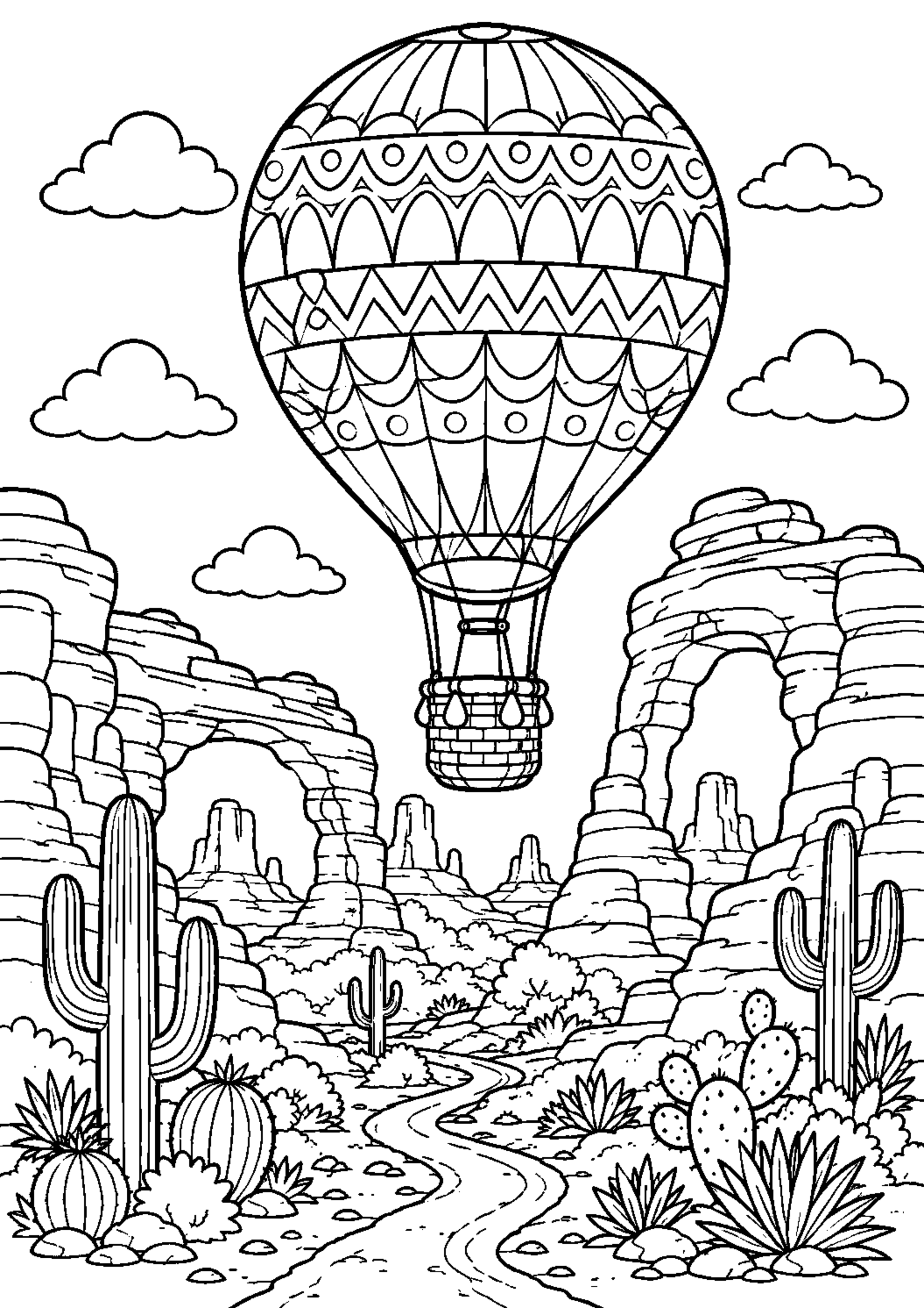 Coloriage montgolfière à imprimer – dessin n°11