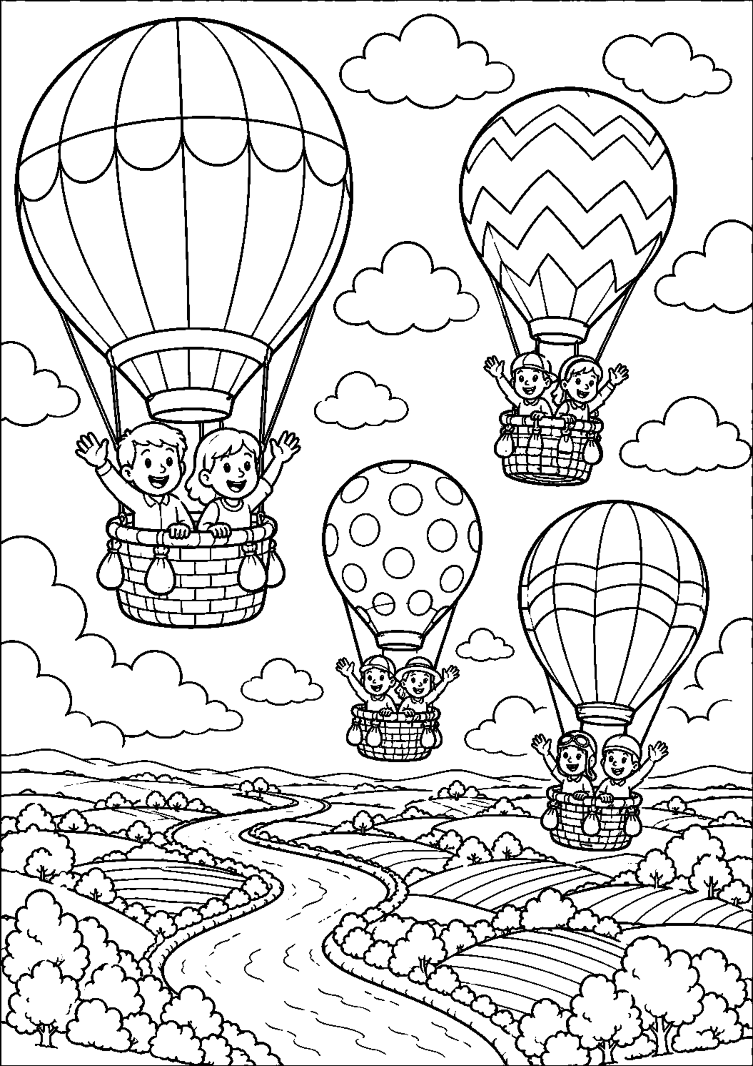 Coloriage montgolfière à imprimer – dessin n°12