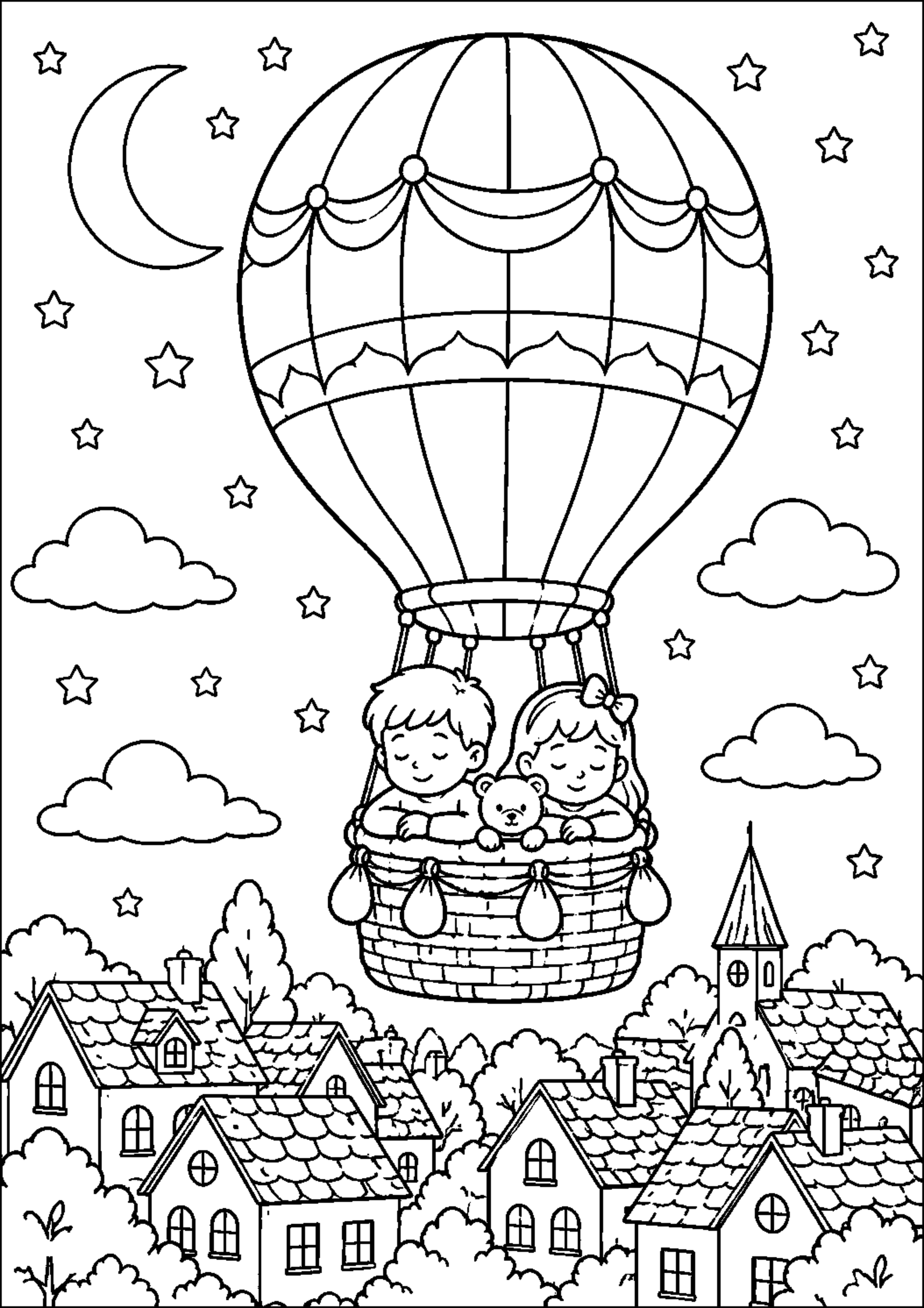 Coloriage montgolfière à imprimer – dessin n°13