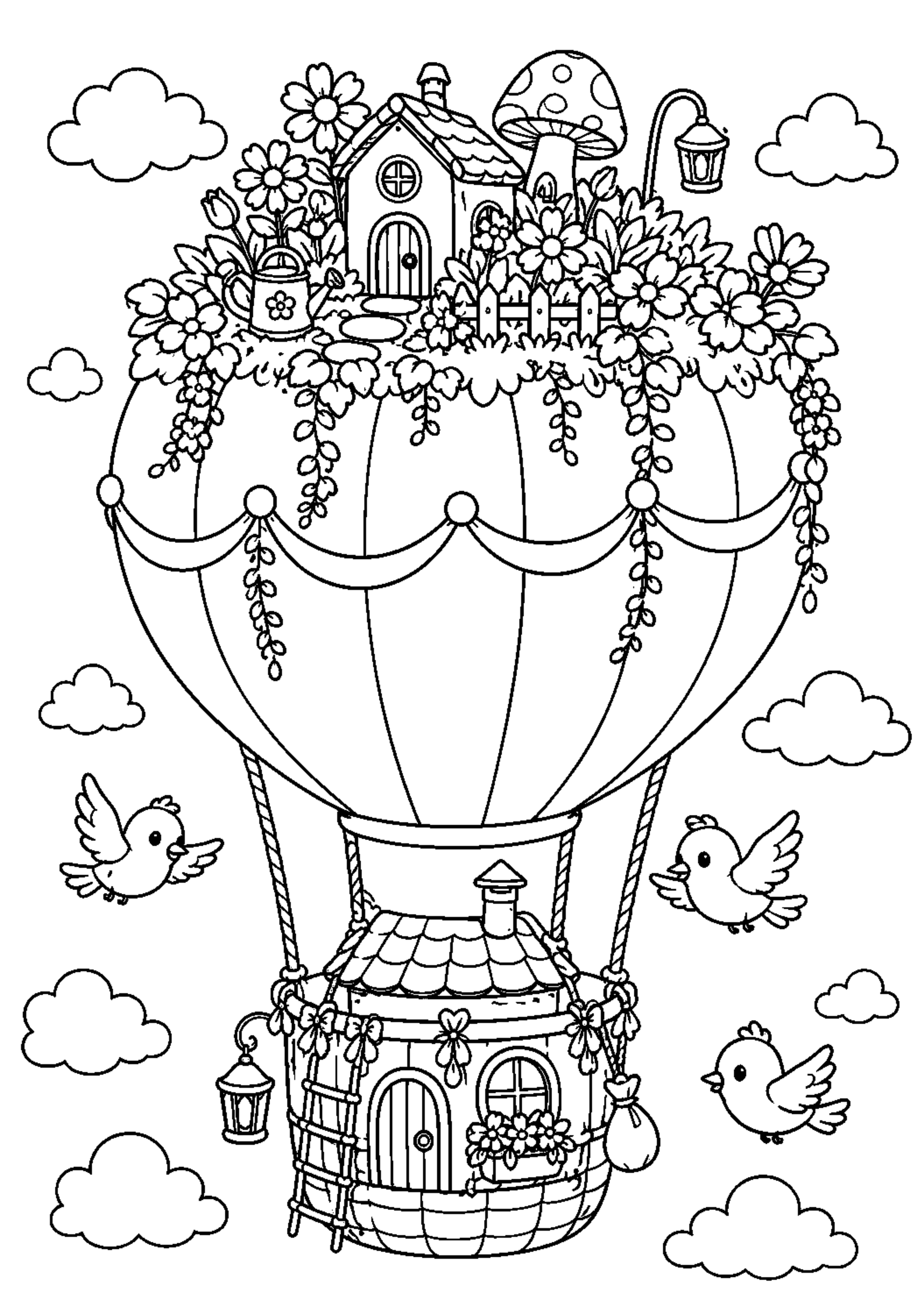 Coloriage montgolfière à imprimer – dessin n°14