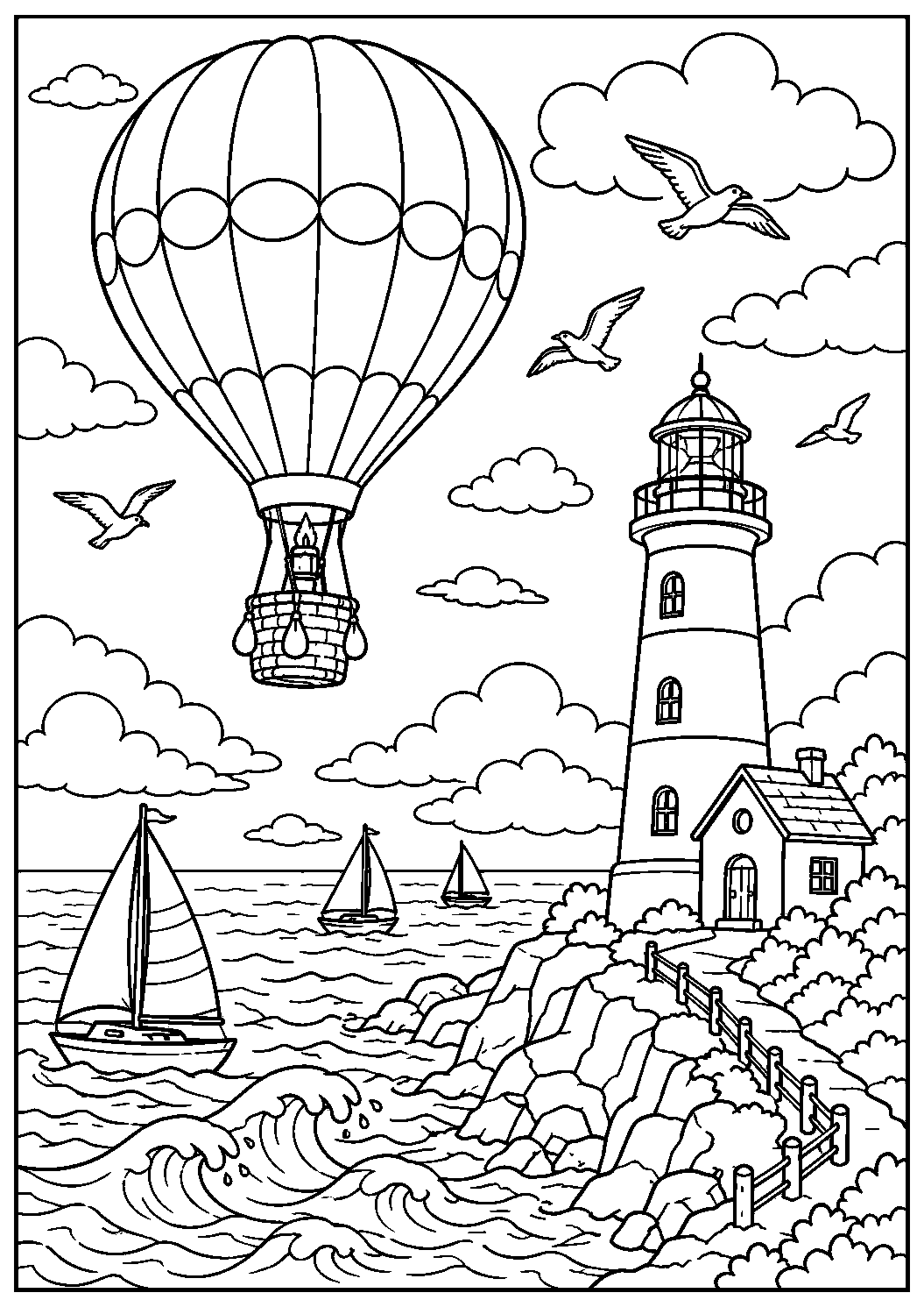 Coloriage montgolfière à imprimer – dessin n°15