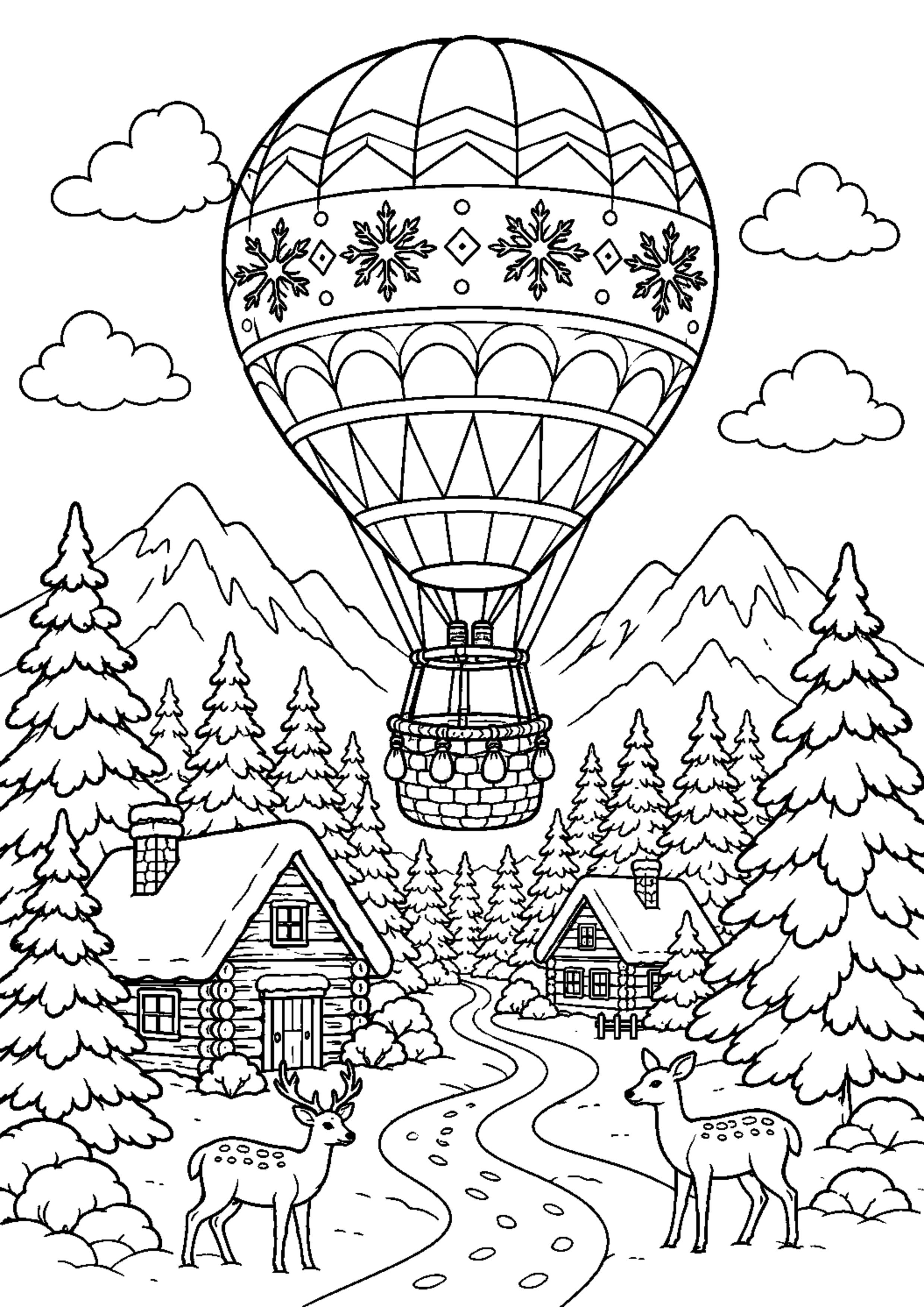 Coloriage montgolfière à imprimer – dessin n°17