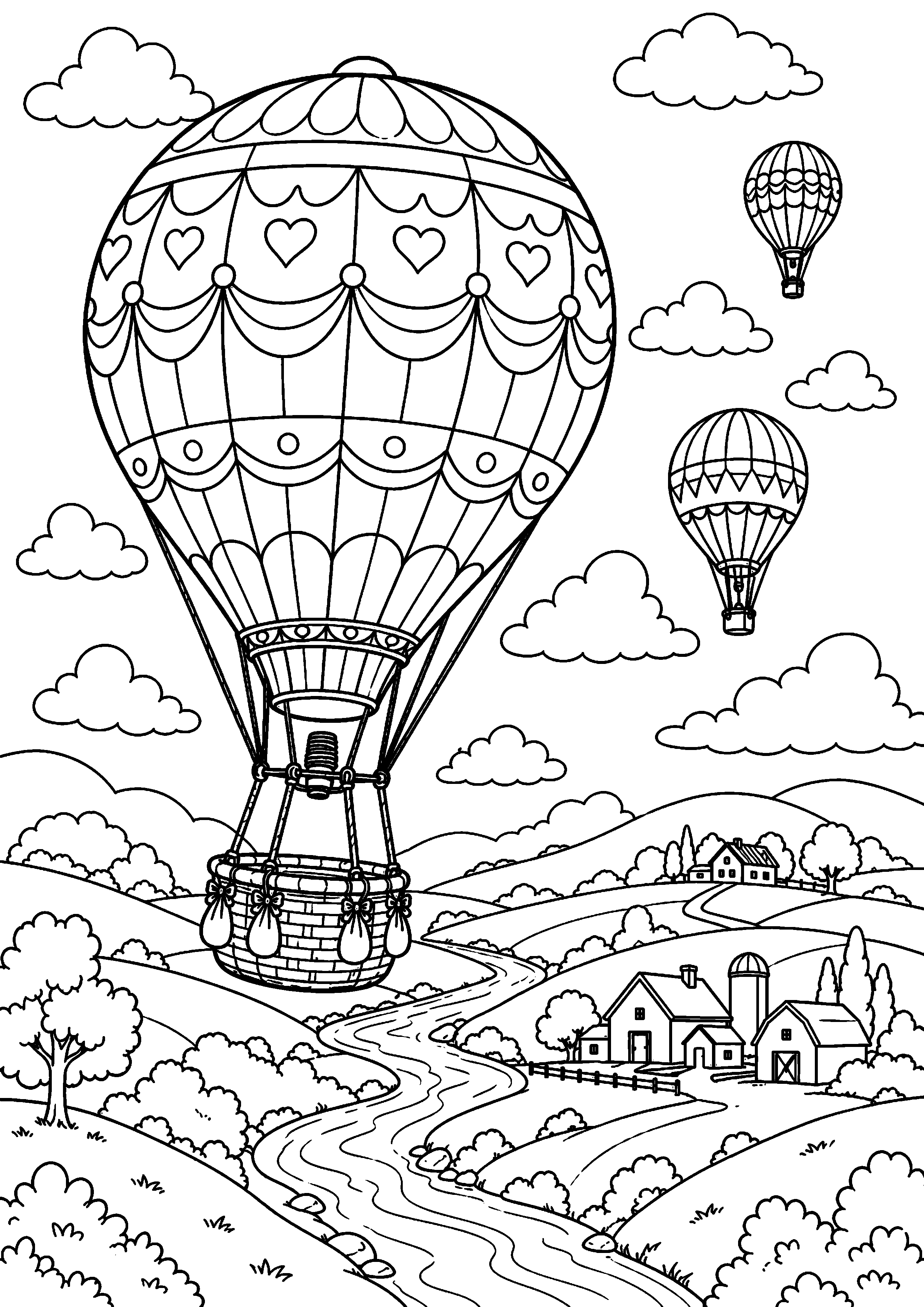 Coloriage montgolfière à imprimer – dessin n°19