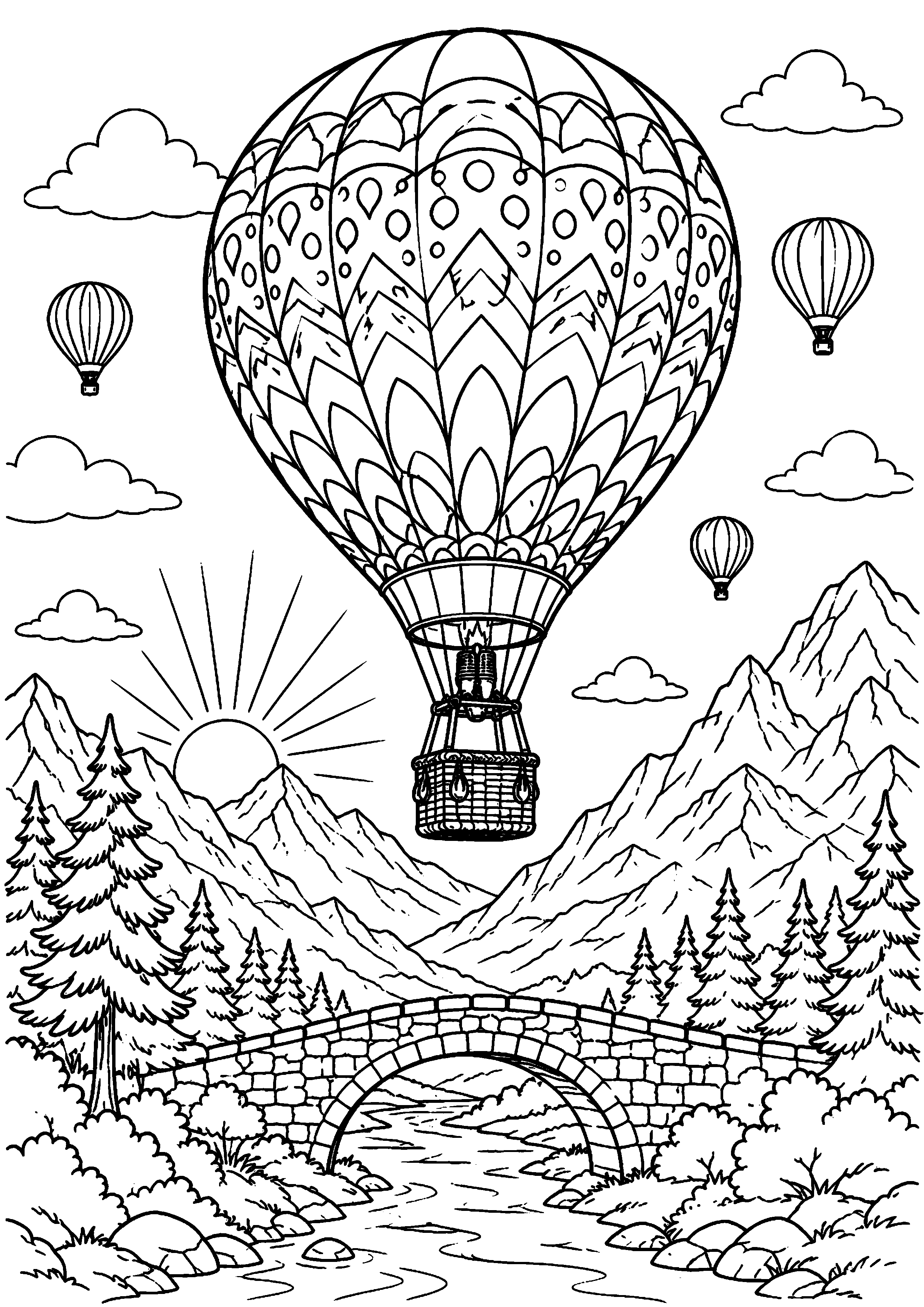 Coloriage montgolfière à imprimer – dessin n°20