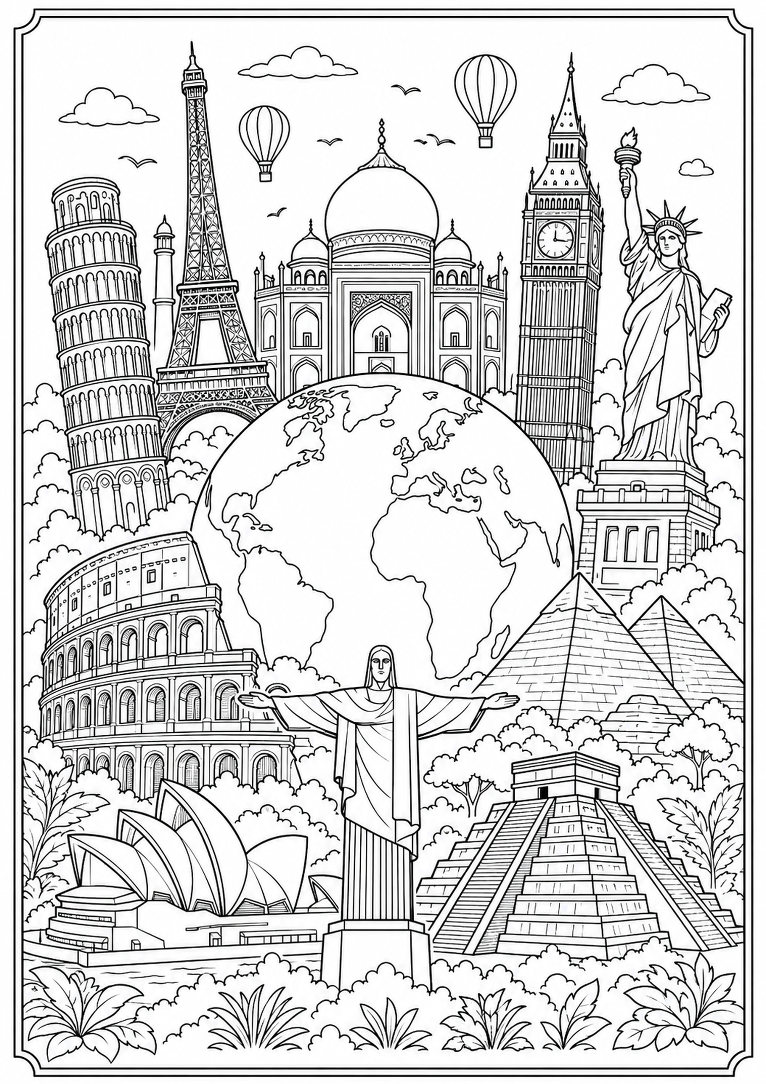 Coloriage Monuments du monde – dessin 1