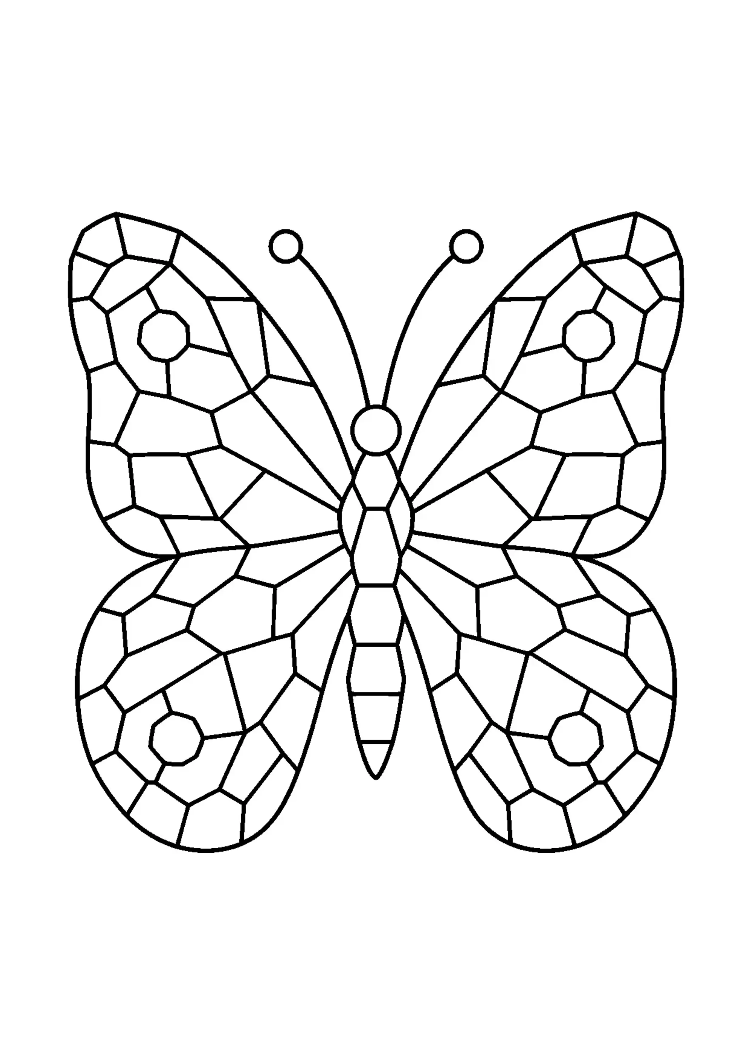 Coloriage mosaïque de papillon à imprimer
