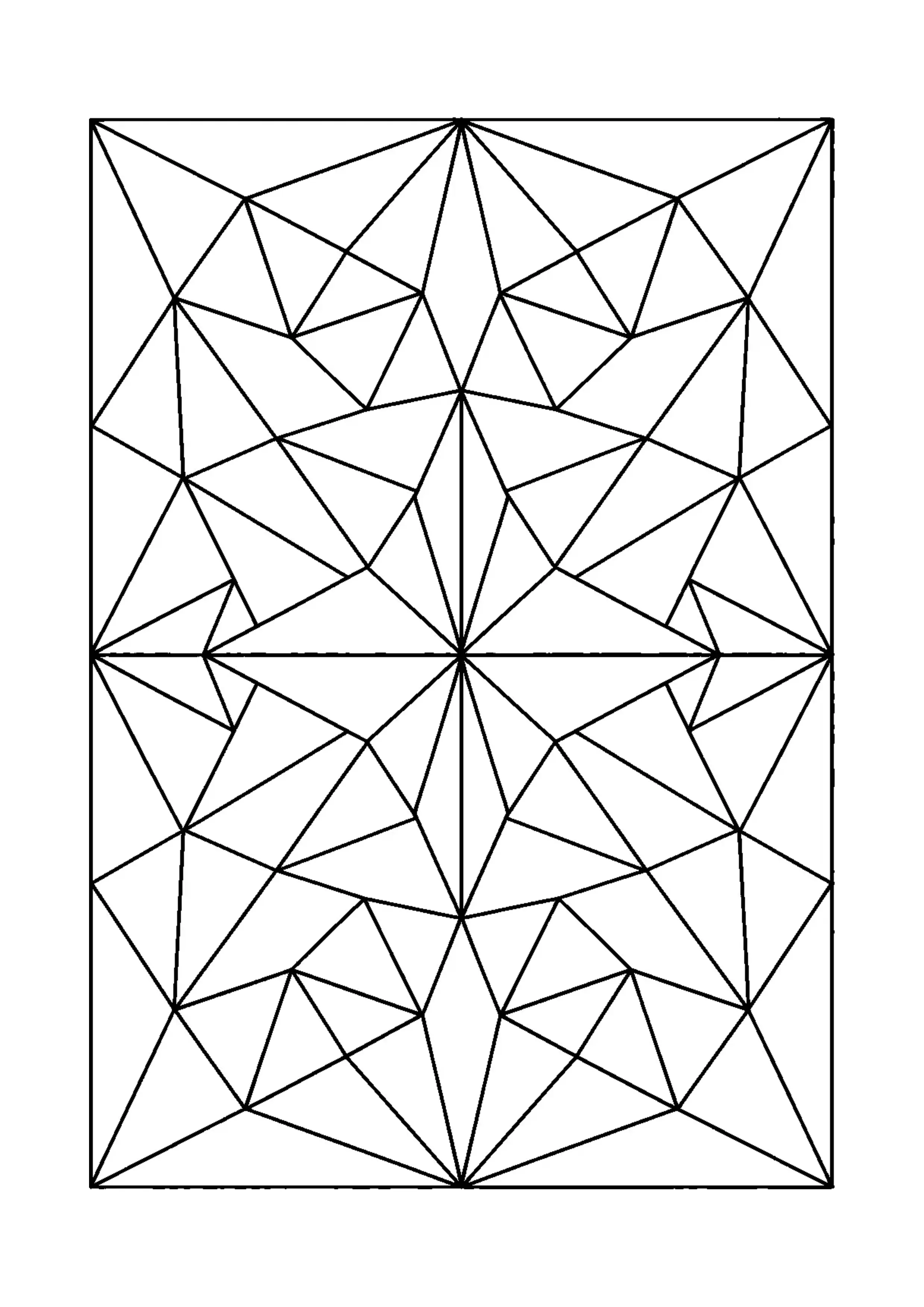 Coloriage mosaïque abstraite en triangles à imprimer