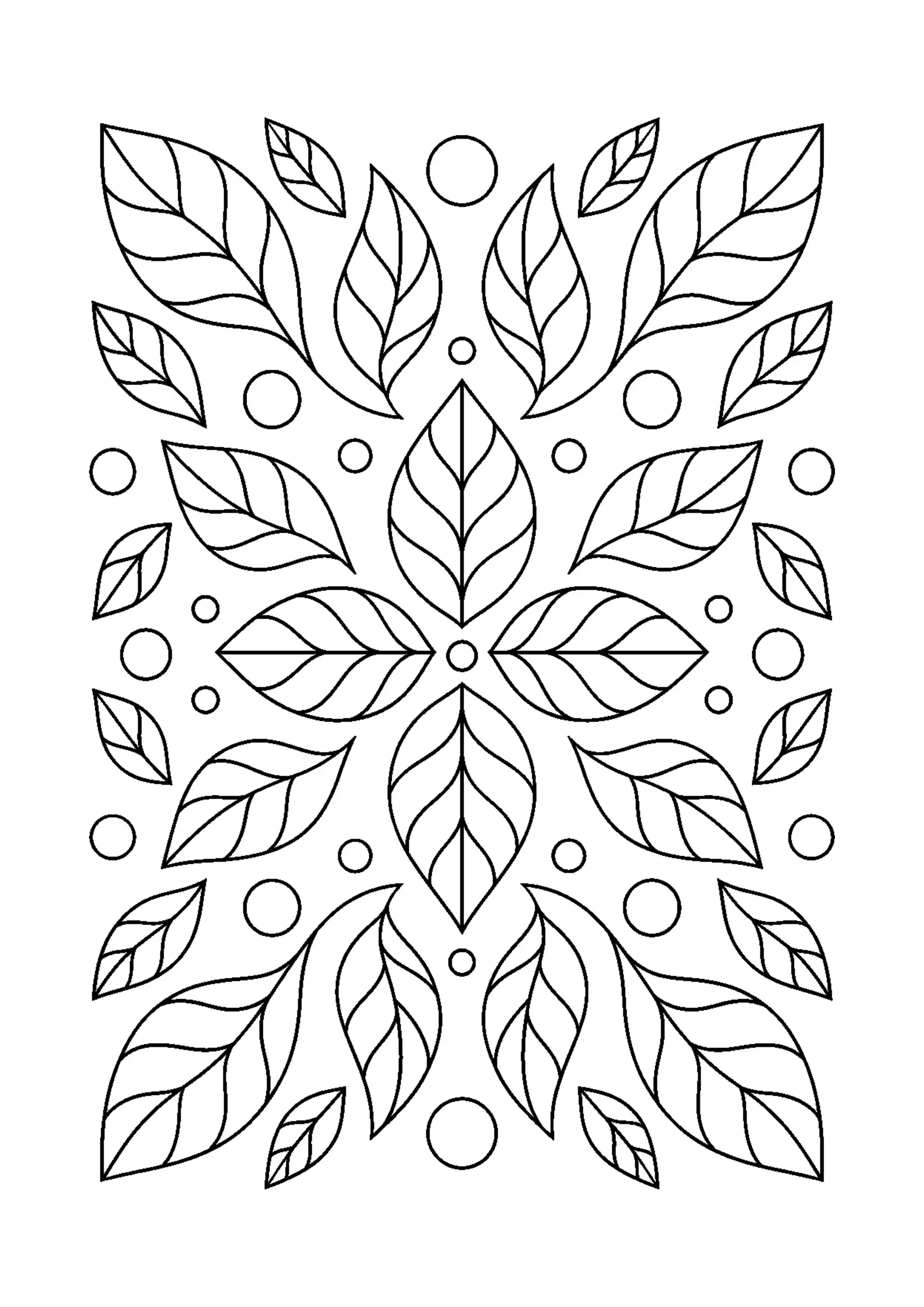 Coloriage feuilles abstraites répétées à imprimer