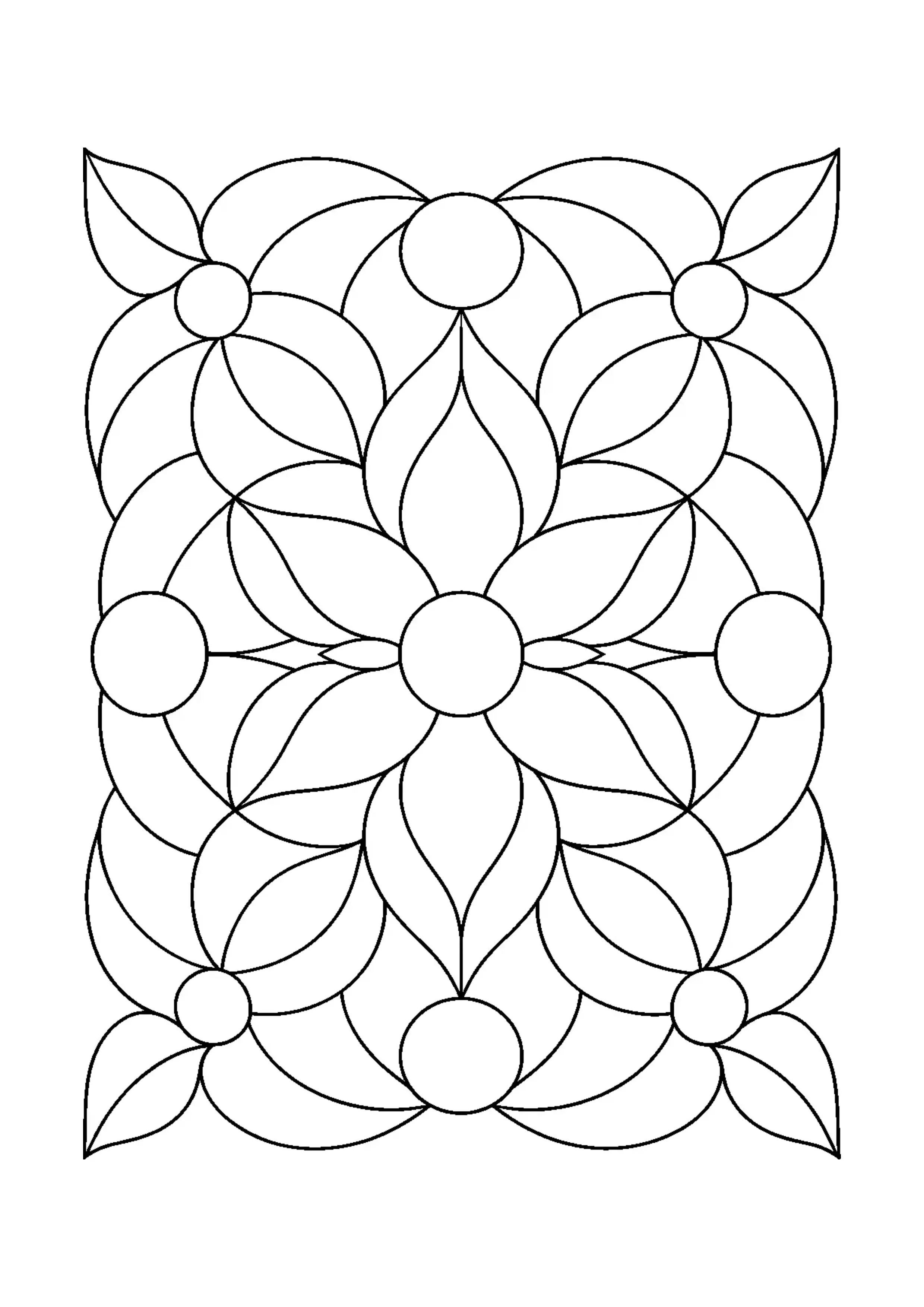 Coloriage pavage de courbes à imprimer