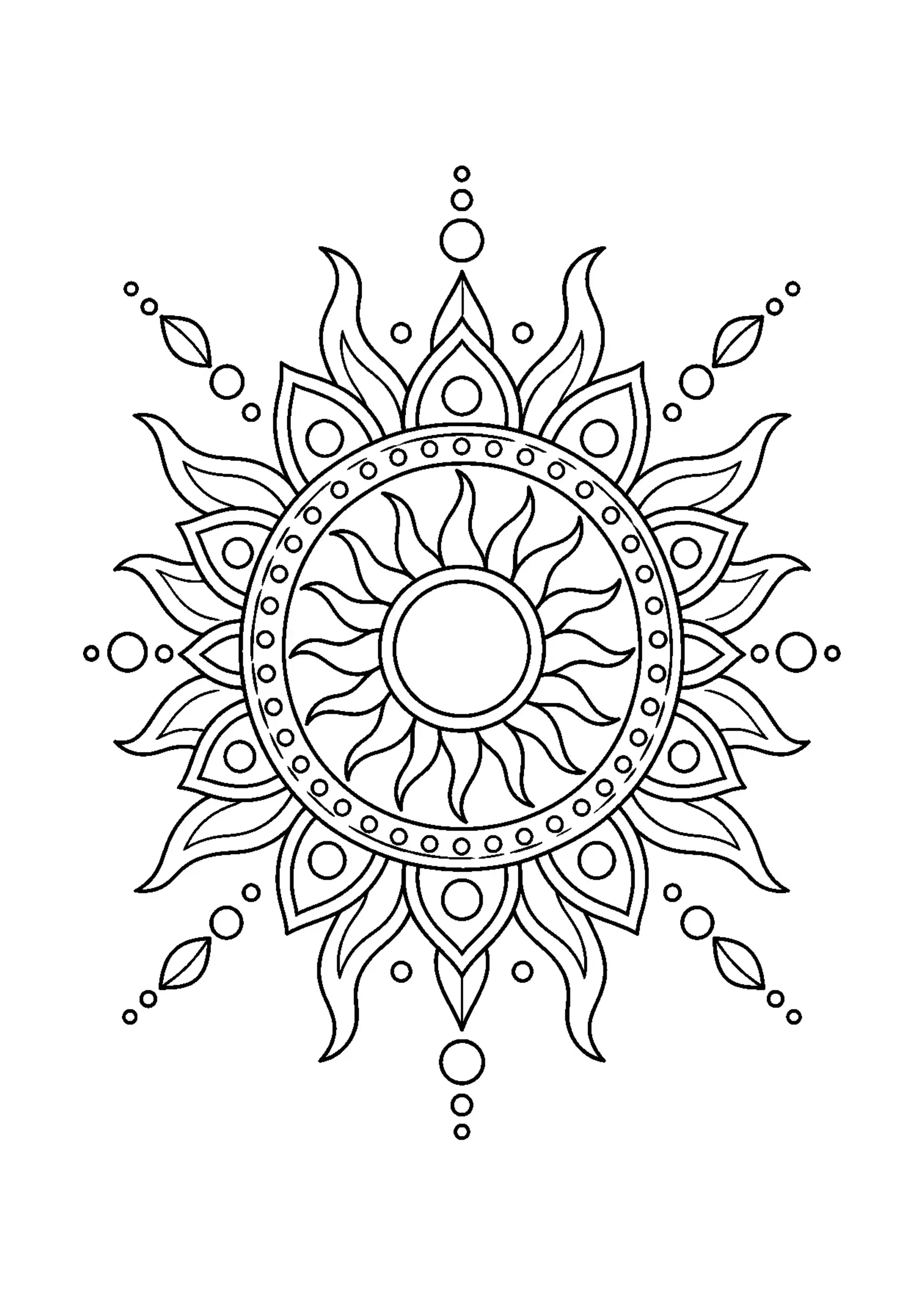Coloriage motif solaire abstrait à imprimer