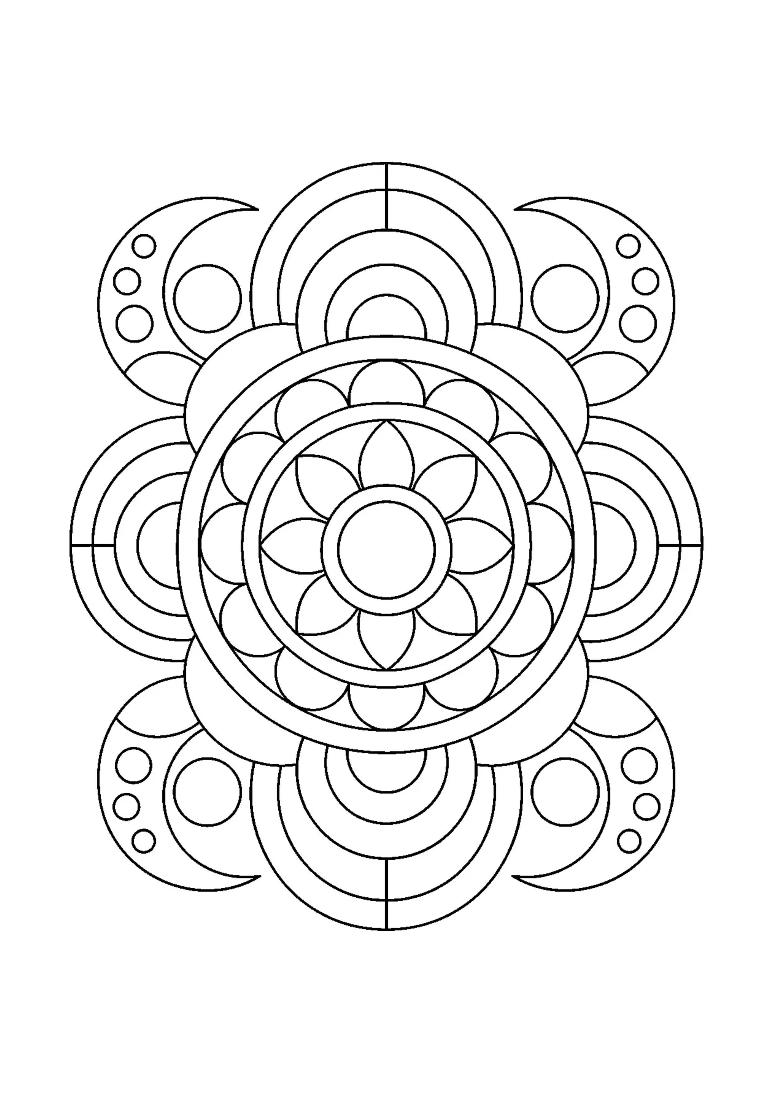 Coloriage arcs et demi-lunes à imprimer