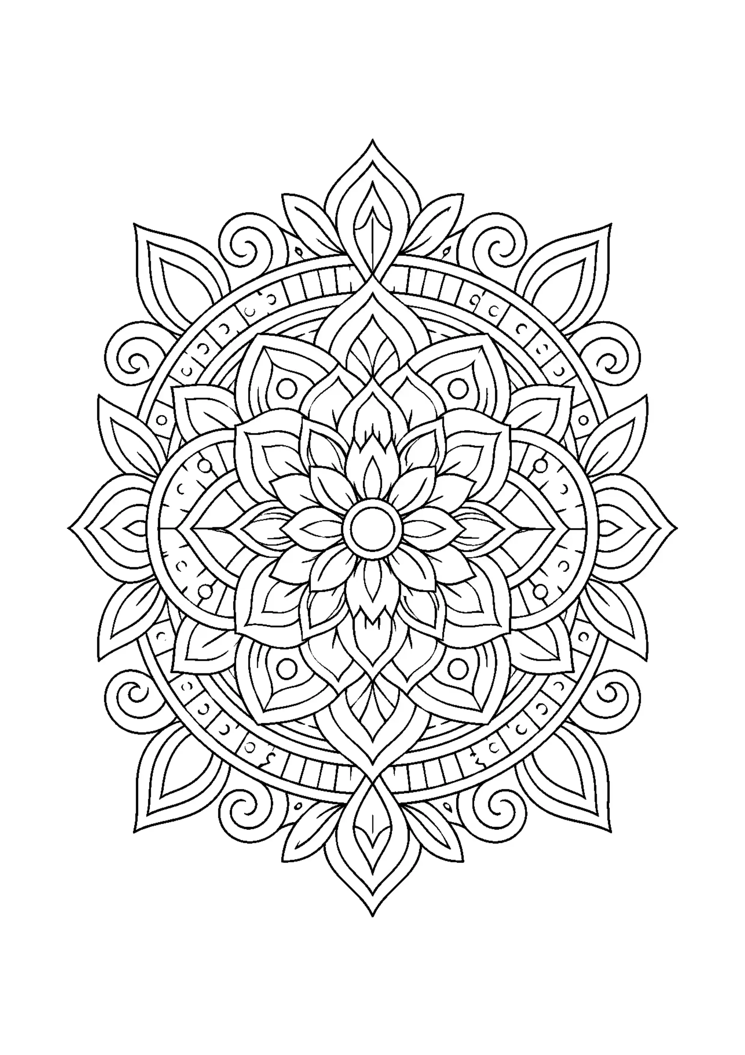 Coloriage composition zen de formes à imprimer