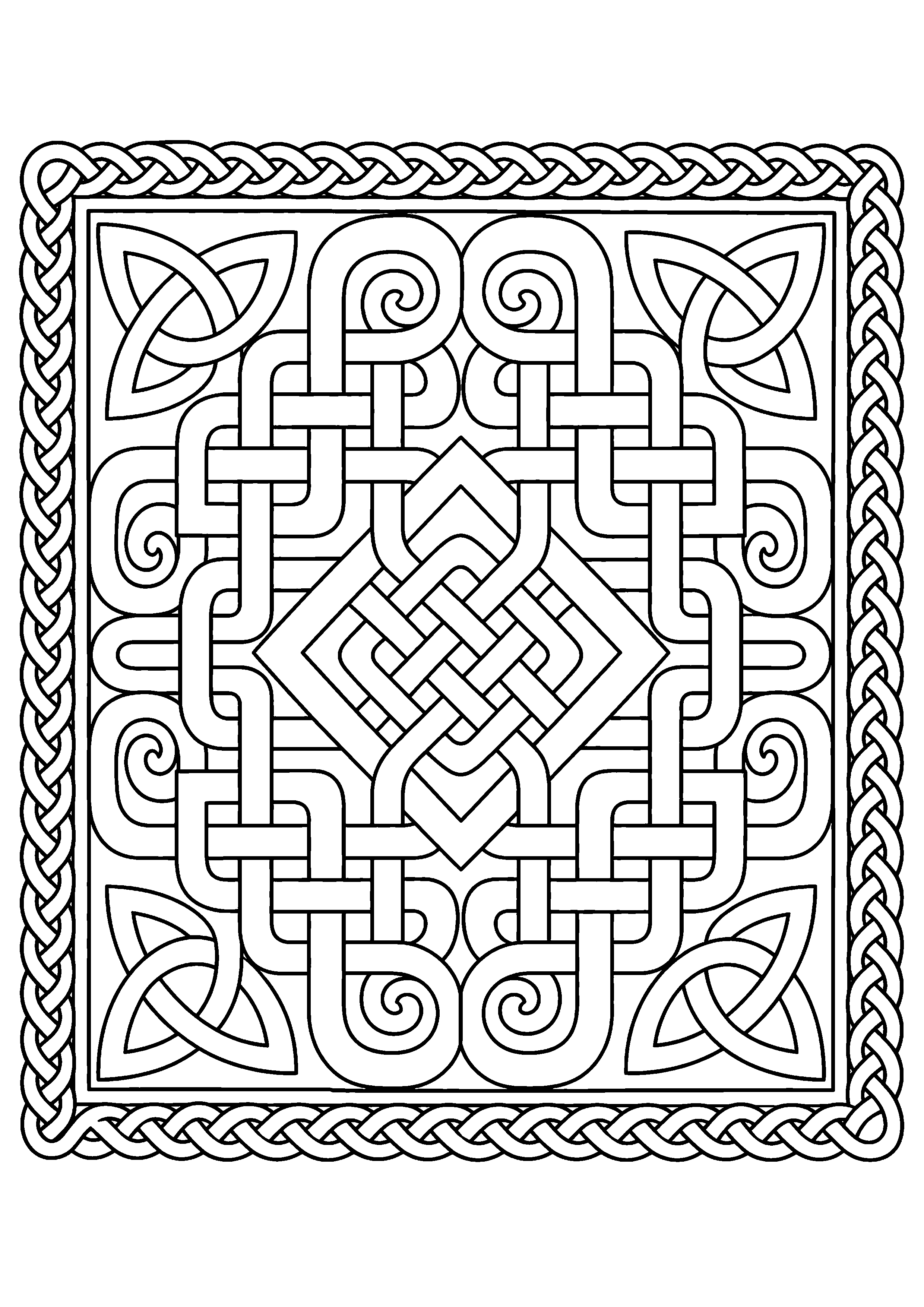 Coloriage motif celtique à imprimer – dessin n°14