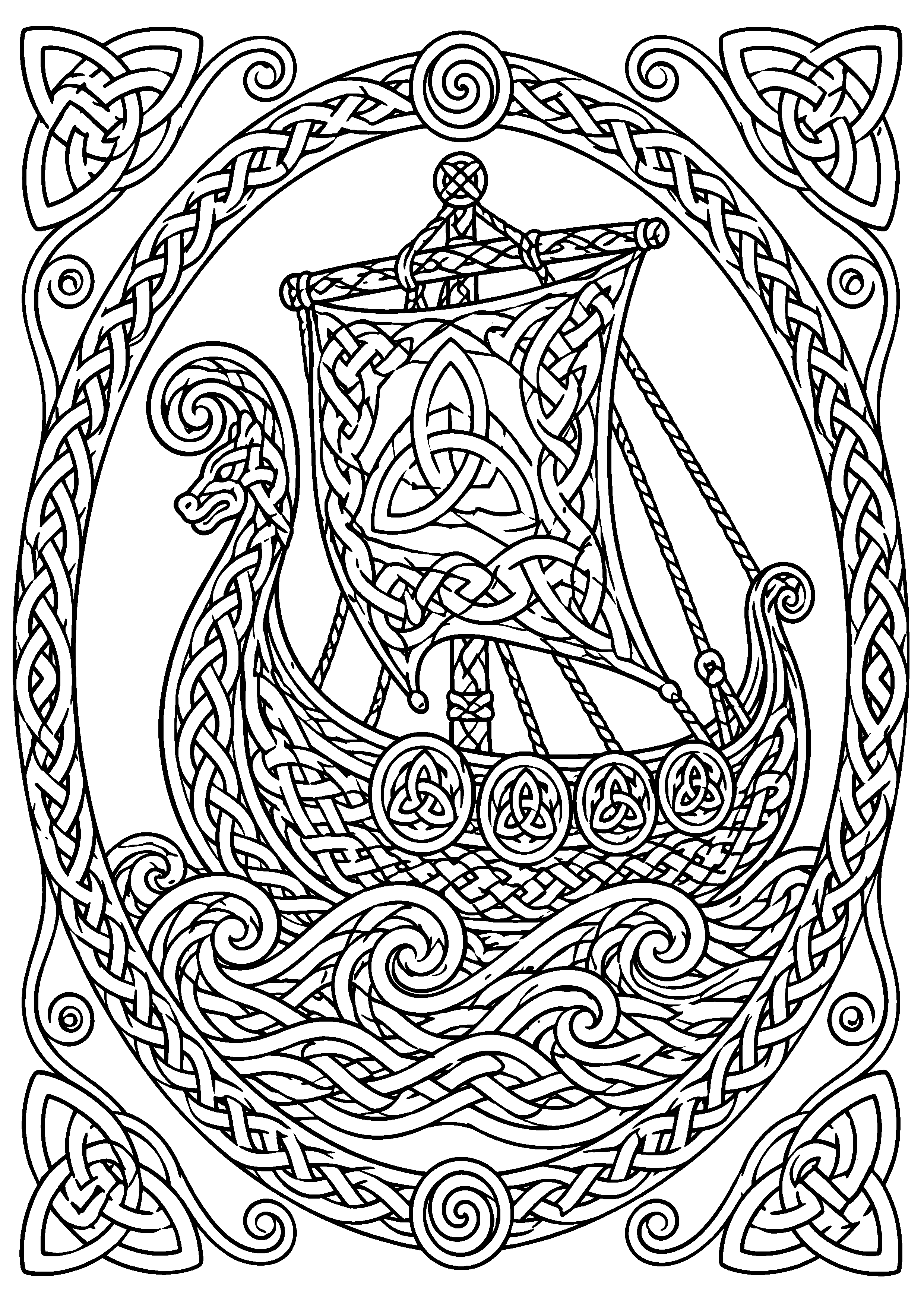 Coloriage motif celtique à imprimer – dessin n°18