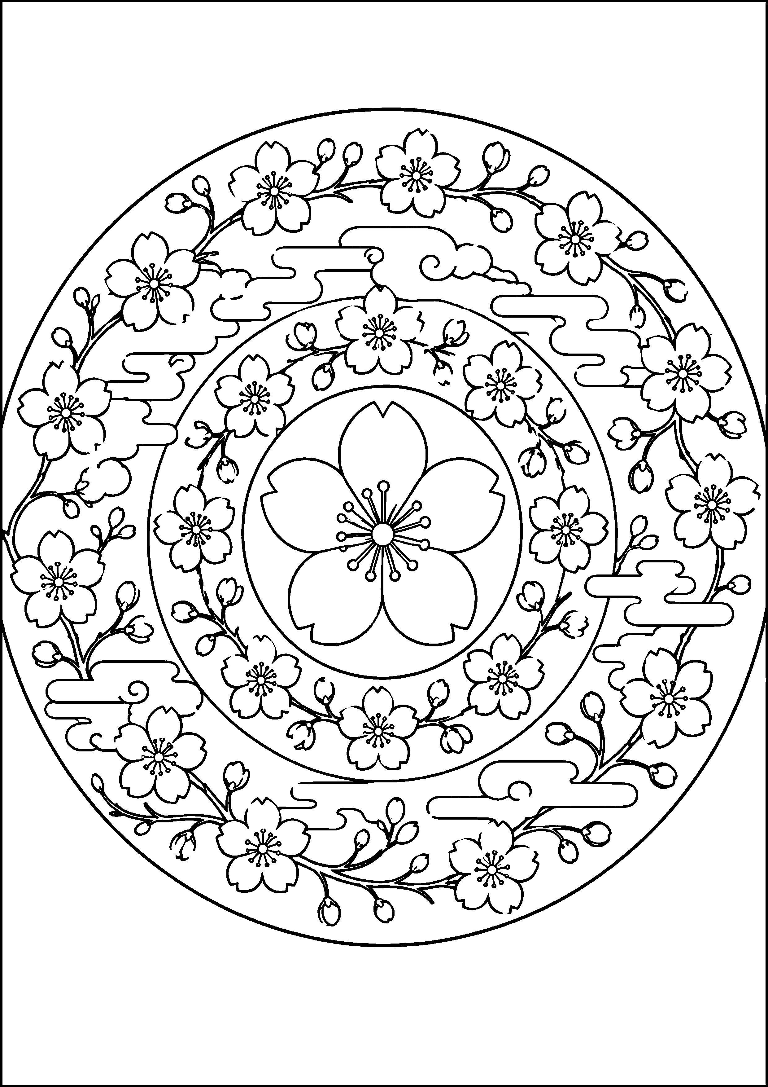 Coloriage motif japonais à imprimer – dessin n°5