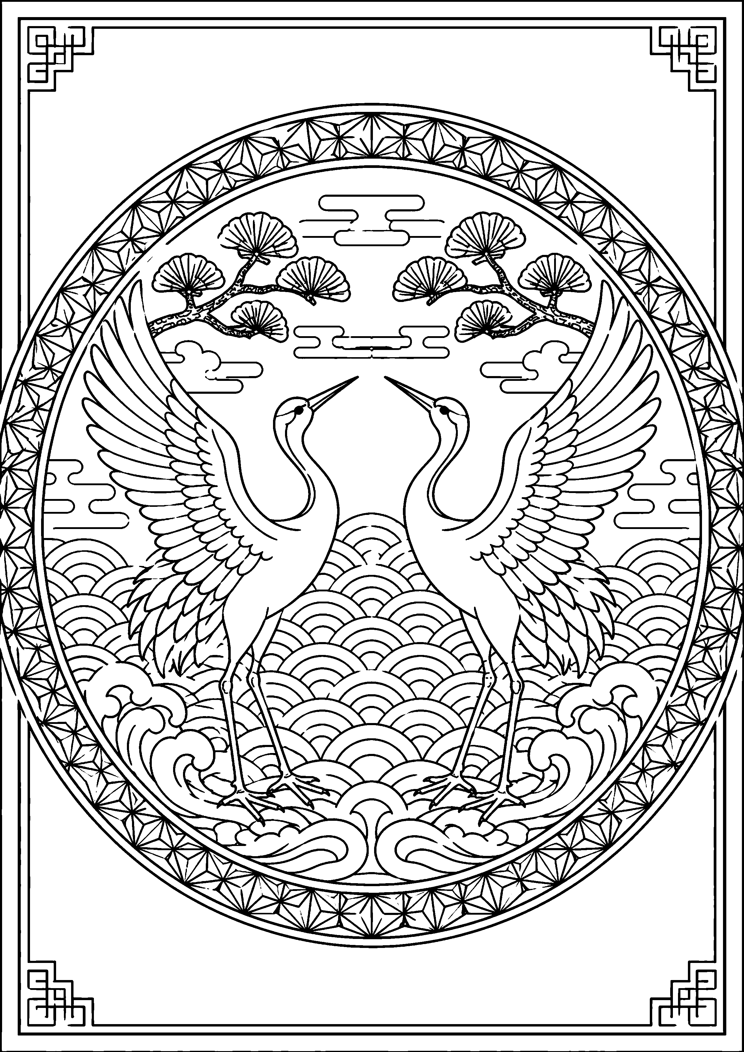 Coloriage motif japonais à imprimer – dessin n°6