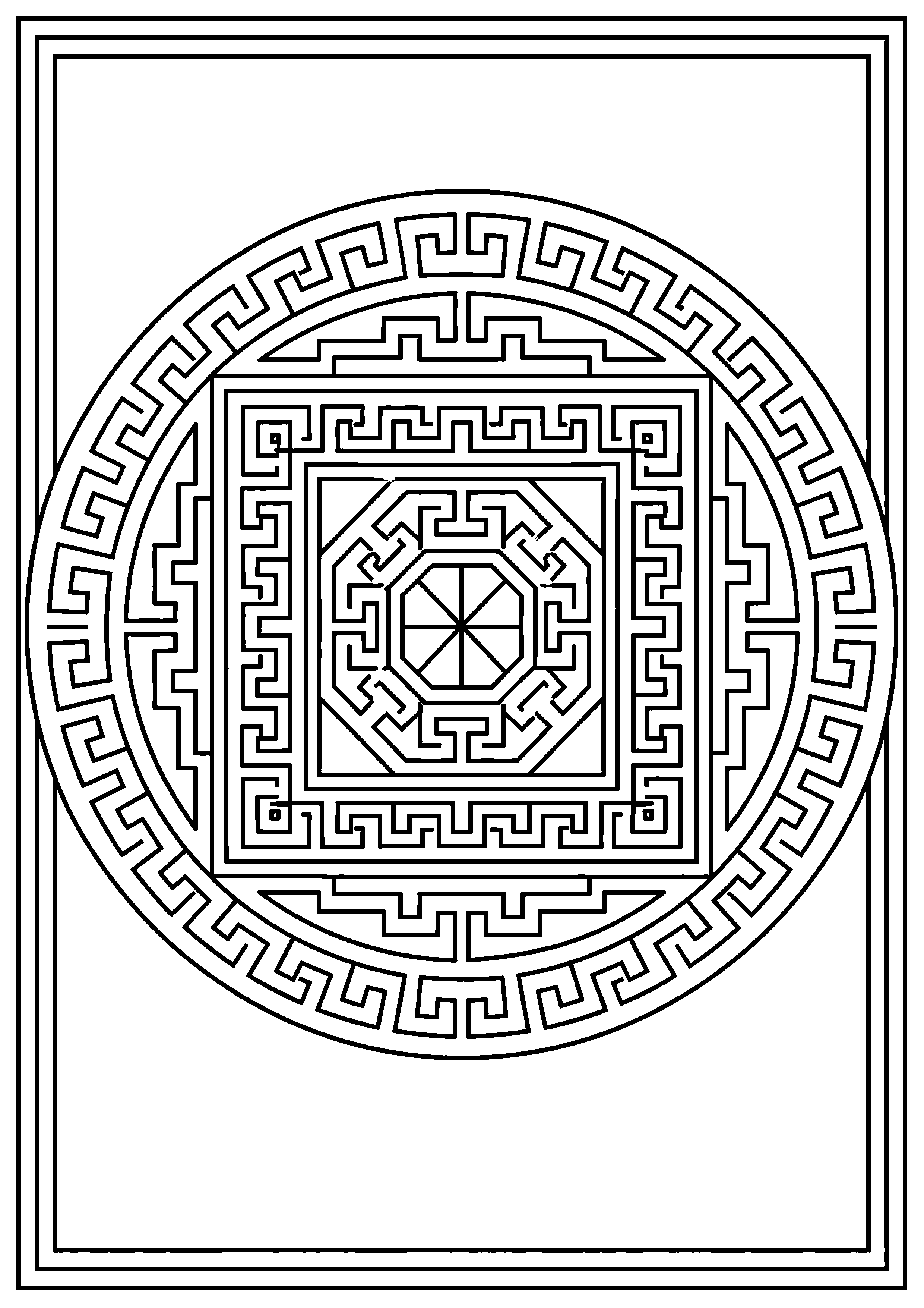 Coloriage motif japonais à imprimer – dessin n°7