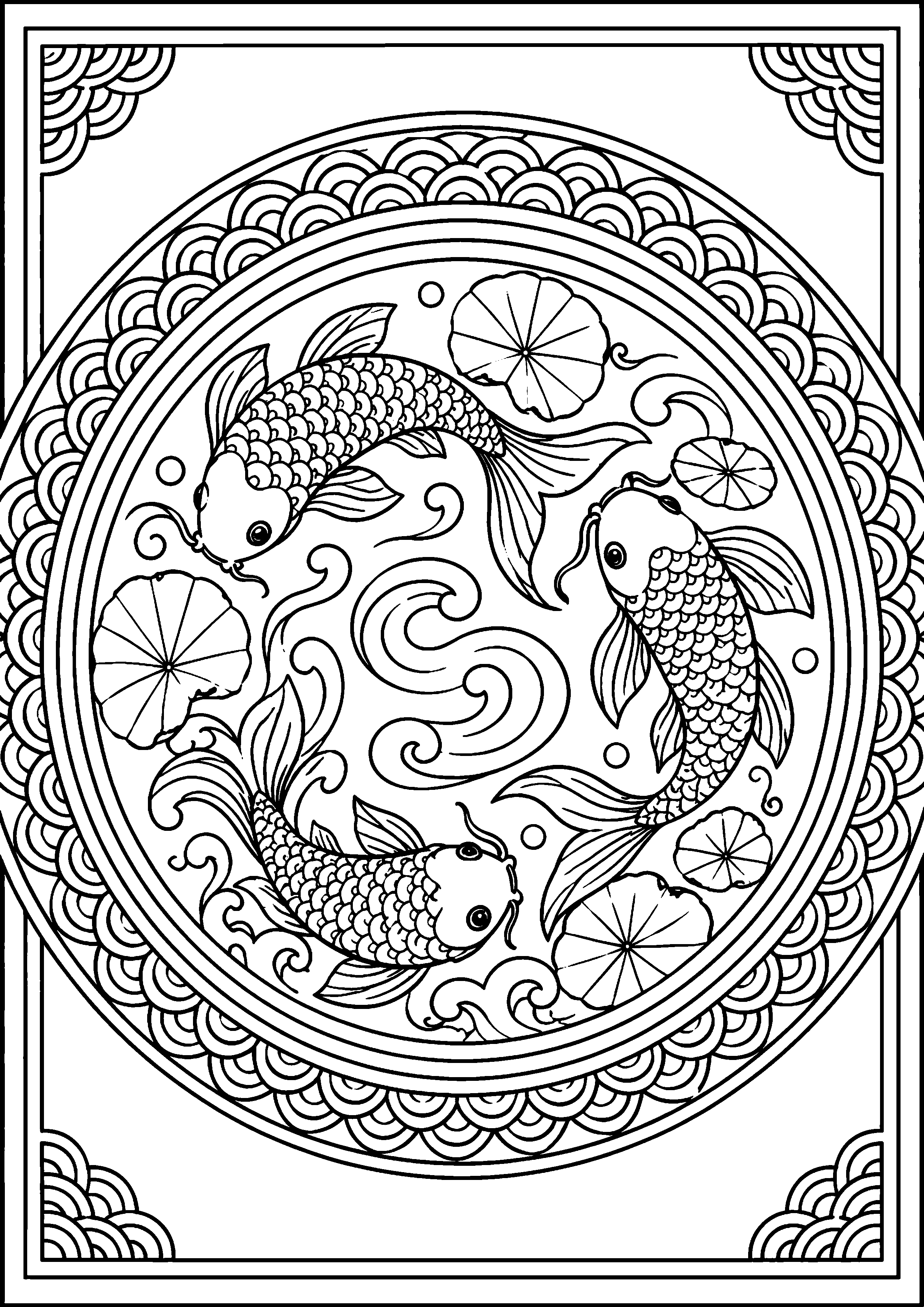 Coloriage motif japonais à imprimer – dessin n°8