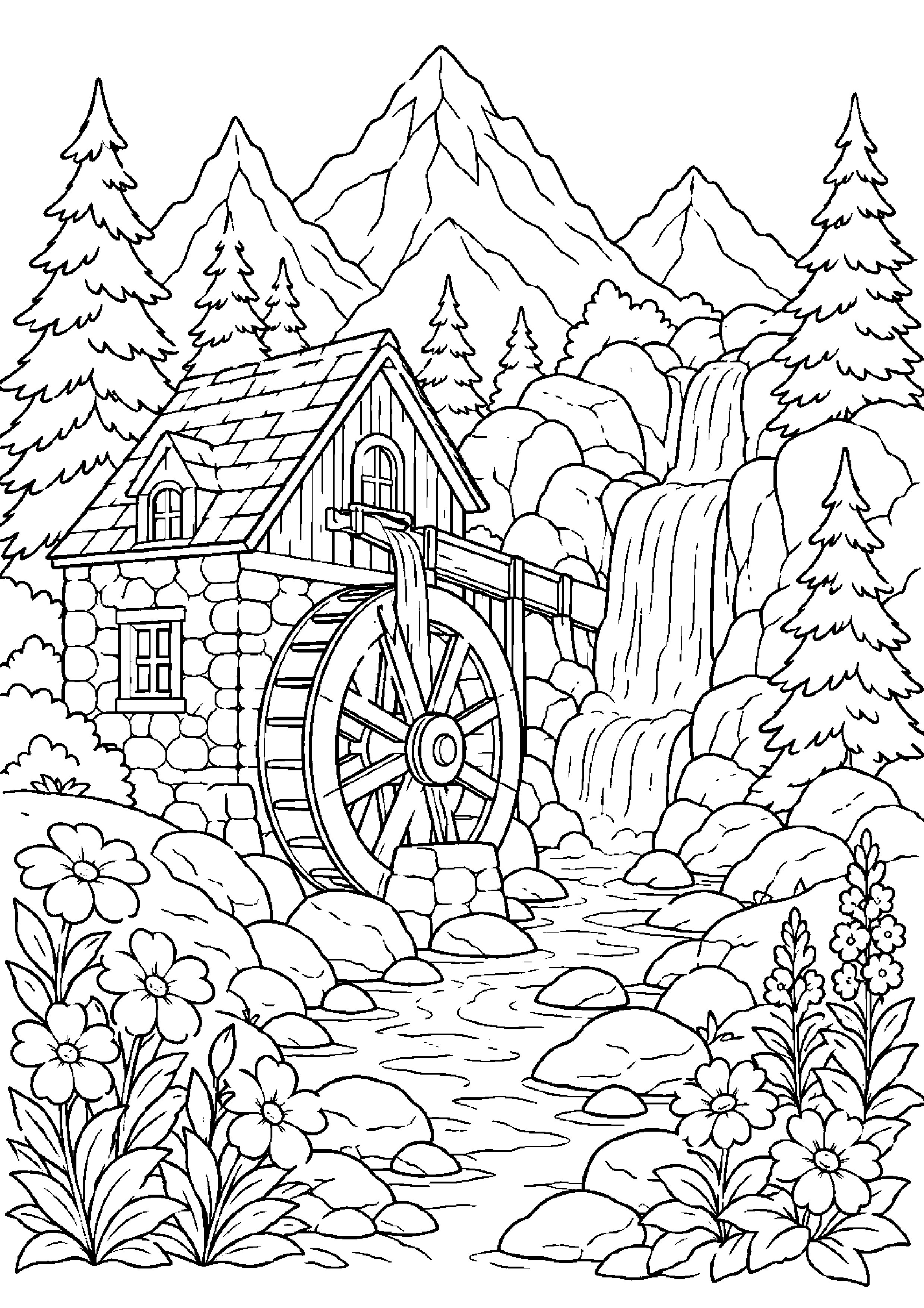 Coloriage moulin à imprimer – dessin n°5