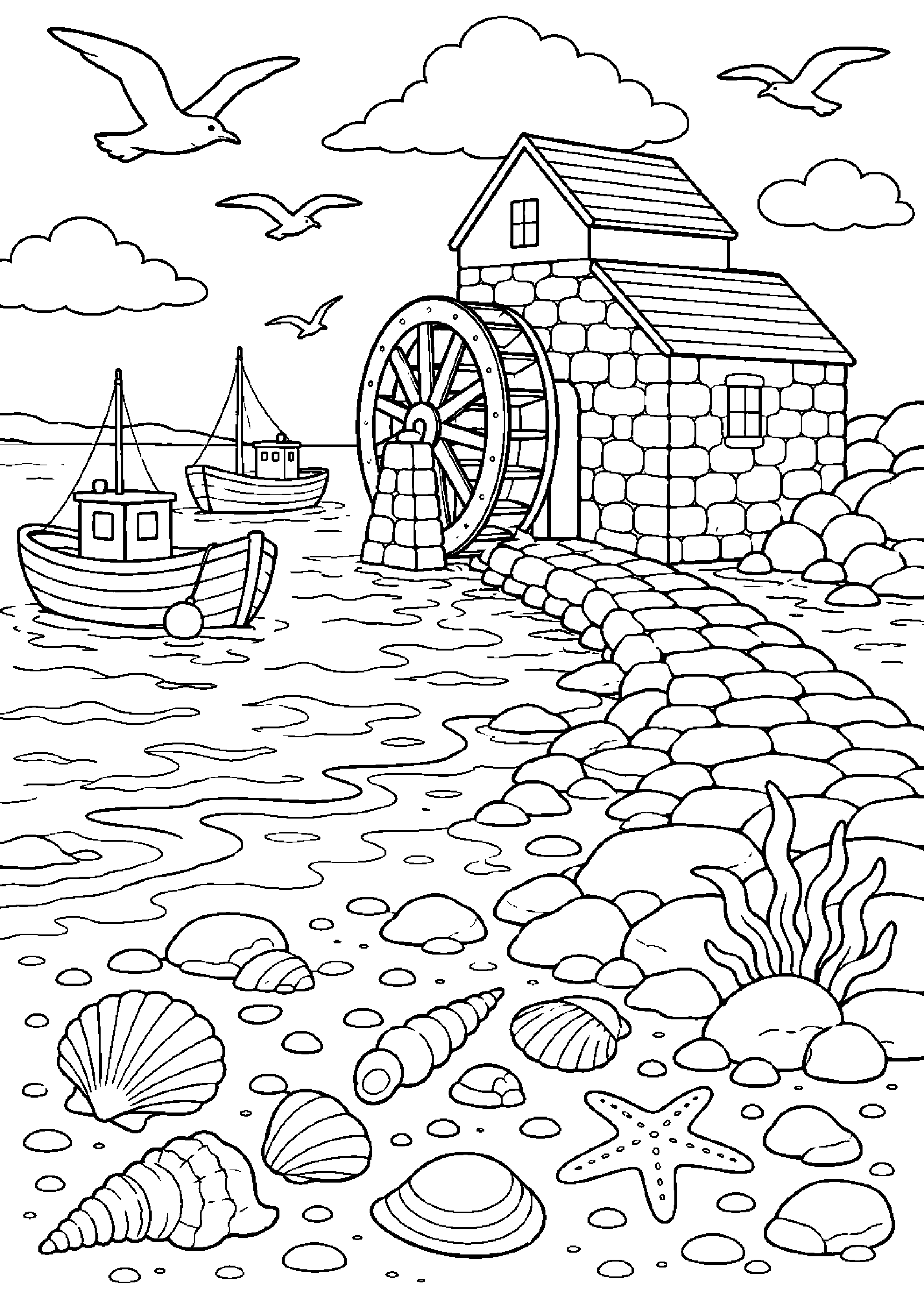Coloriage moulin à imprimer – dessin n°8