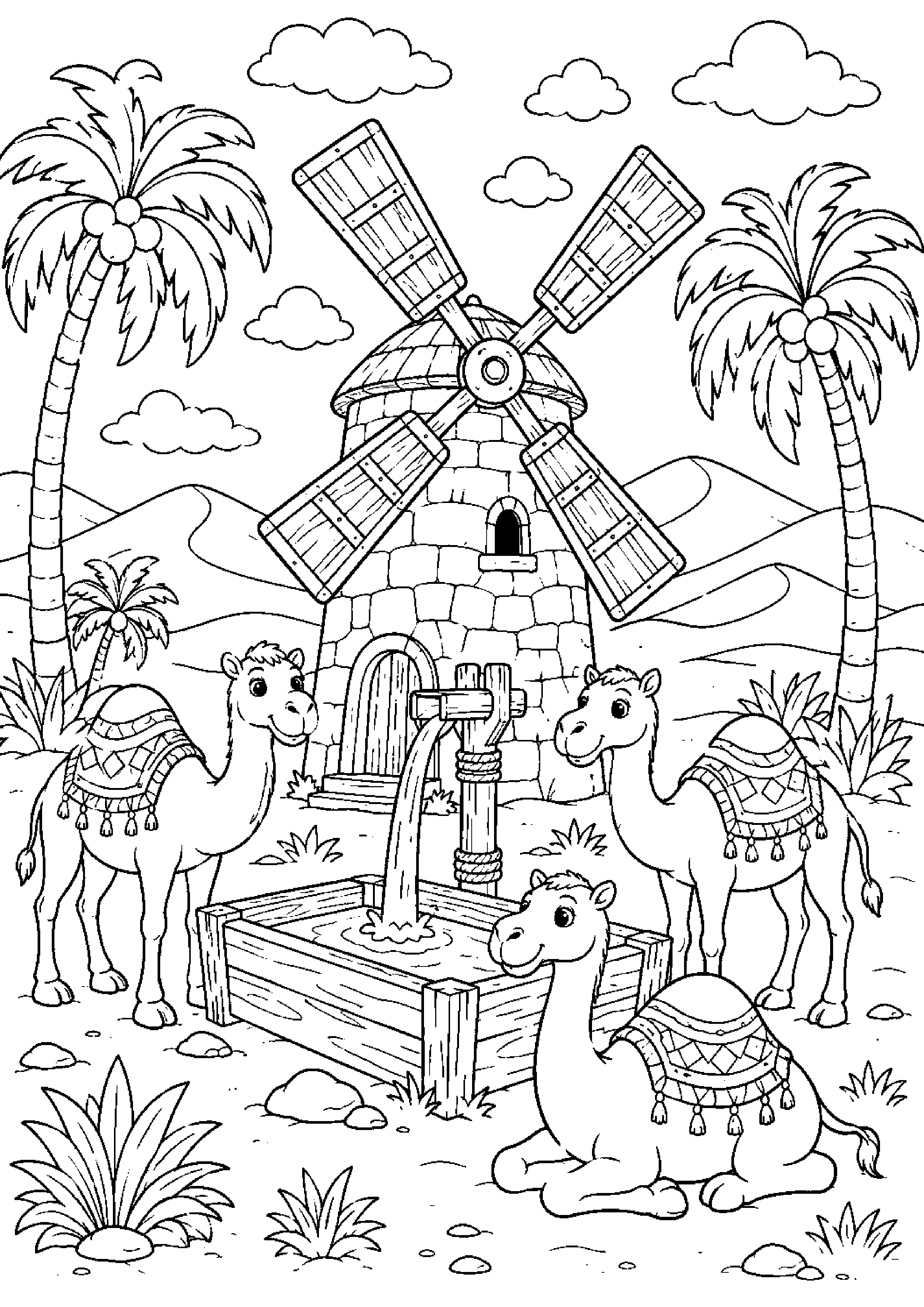 Coloriage moulin à imprimer – dessin n°14