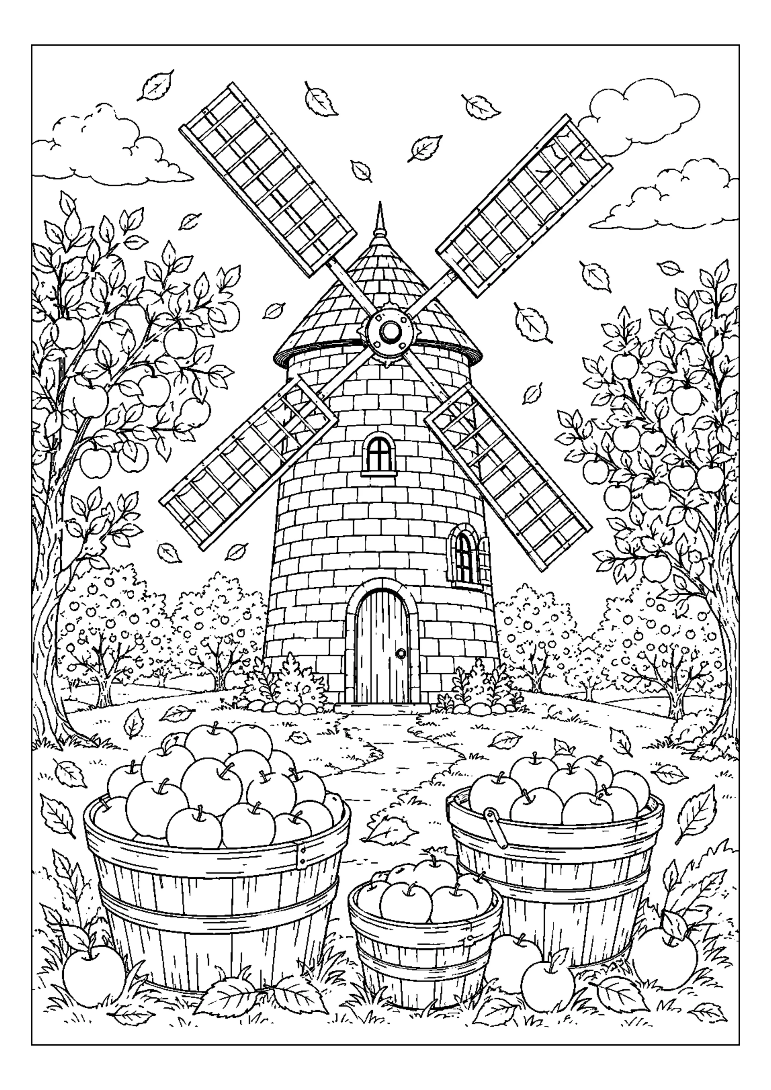 Coloriage Moulin à vent à imprimer – dessin n°5