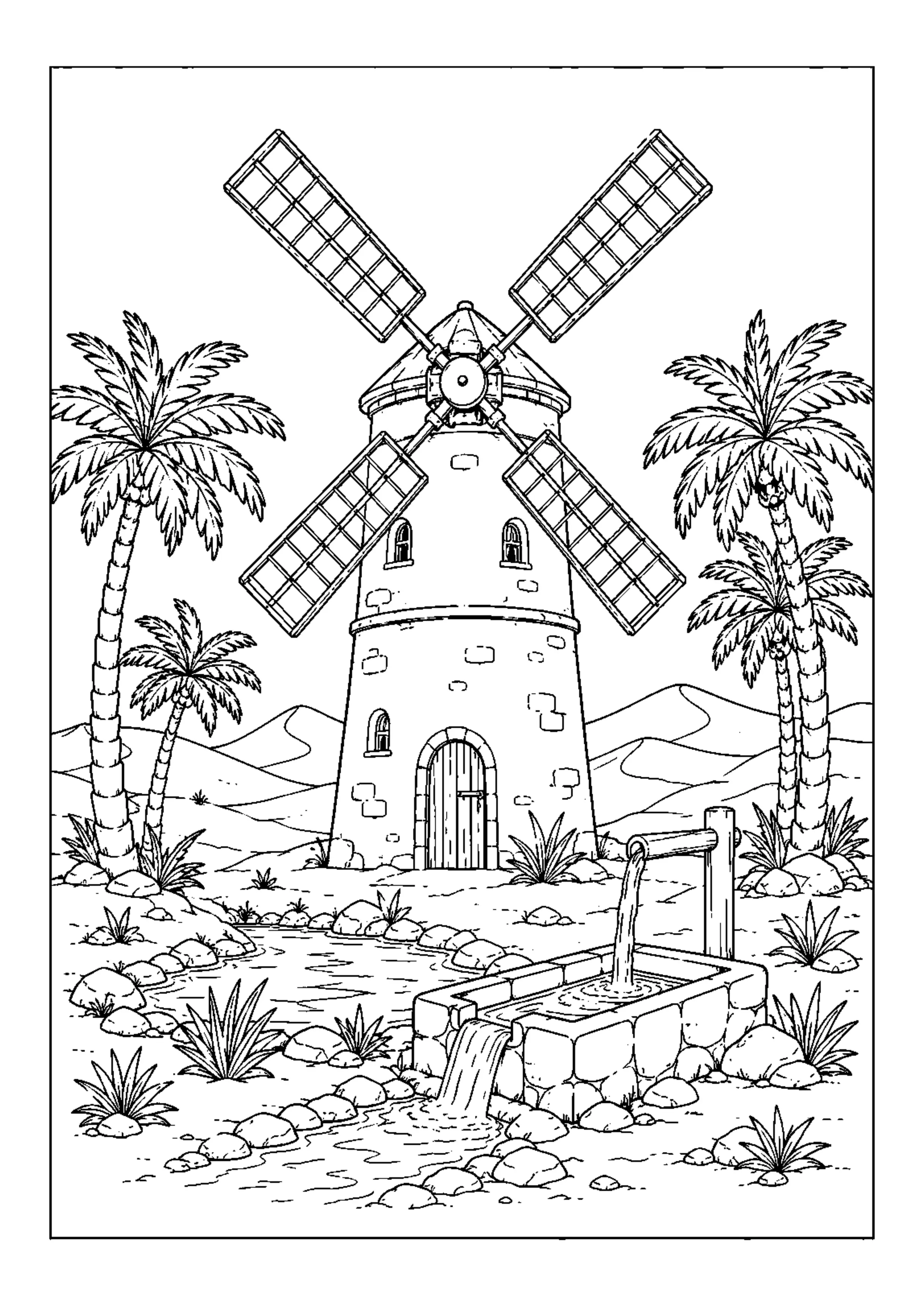 Coloriage Moulin à vent à imprimer – dessin n°15