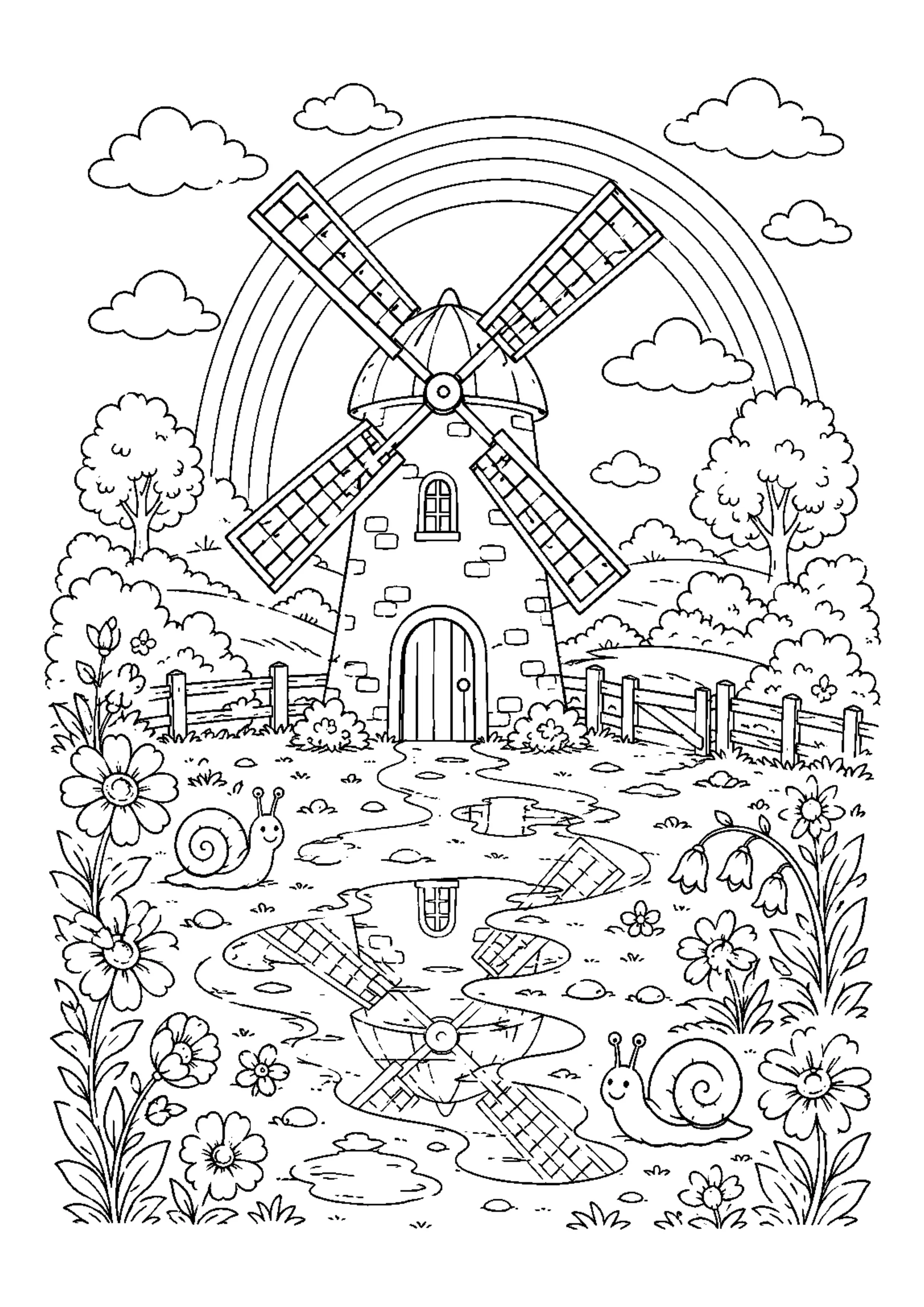 Coloriage Moulin à vent à imprimer – dessin n°17
