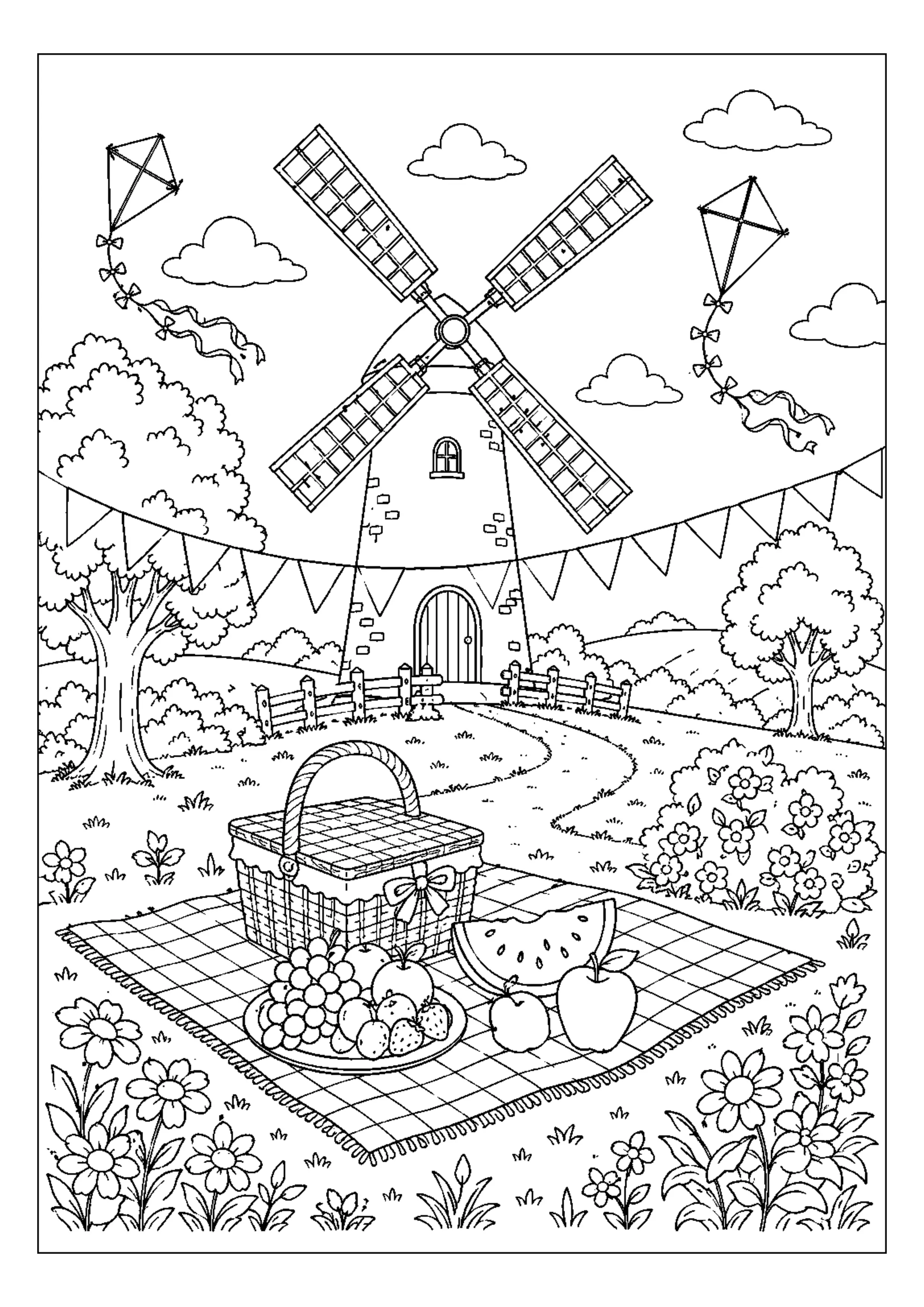 Coloriage Moulin à vent à imprimer – dessin n°20