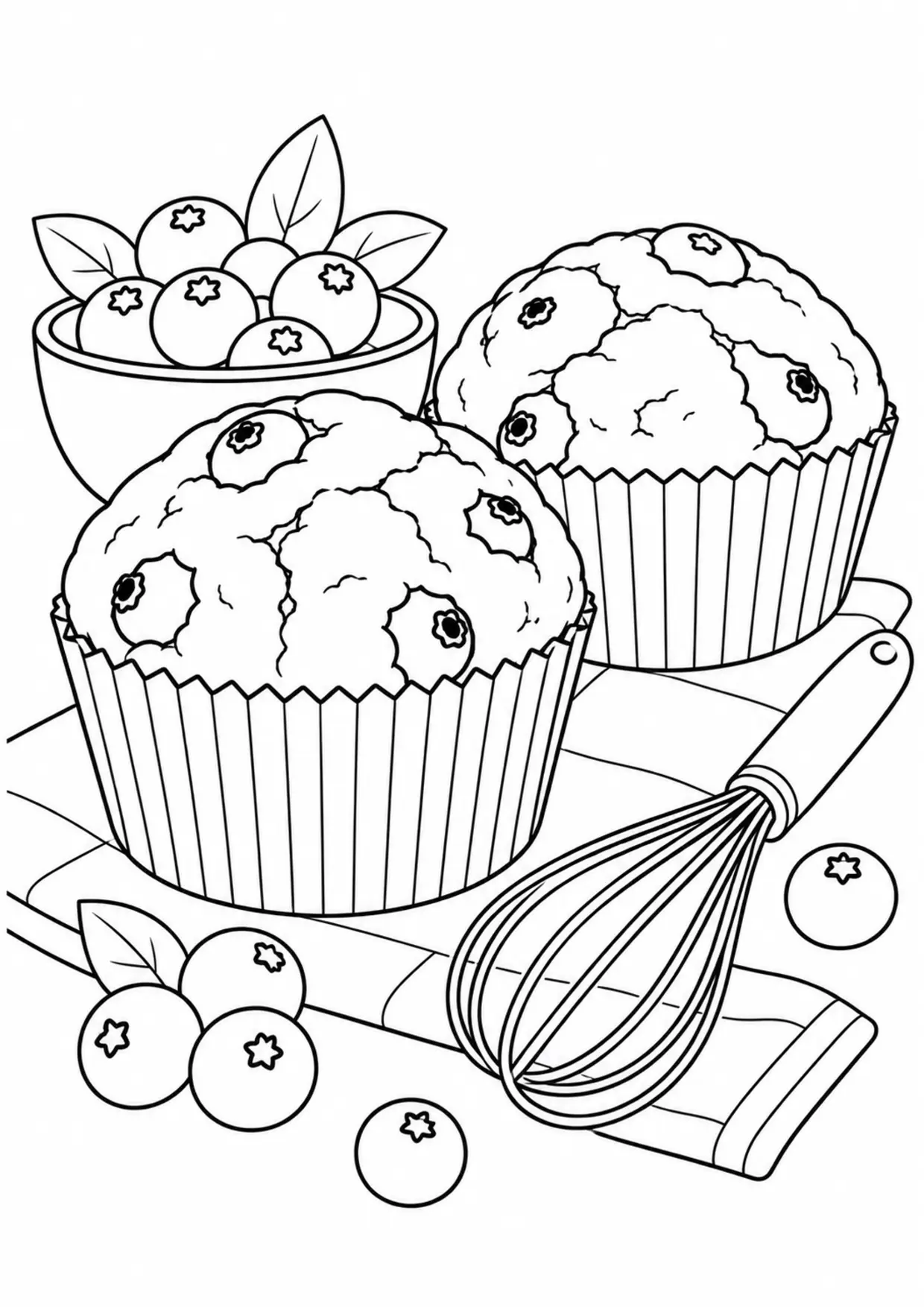 Coloriage Muffin : fouet