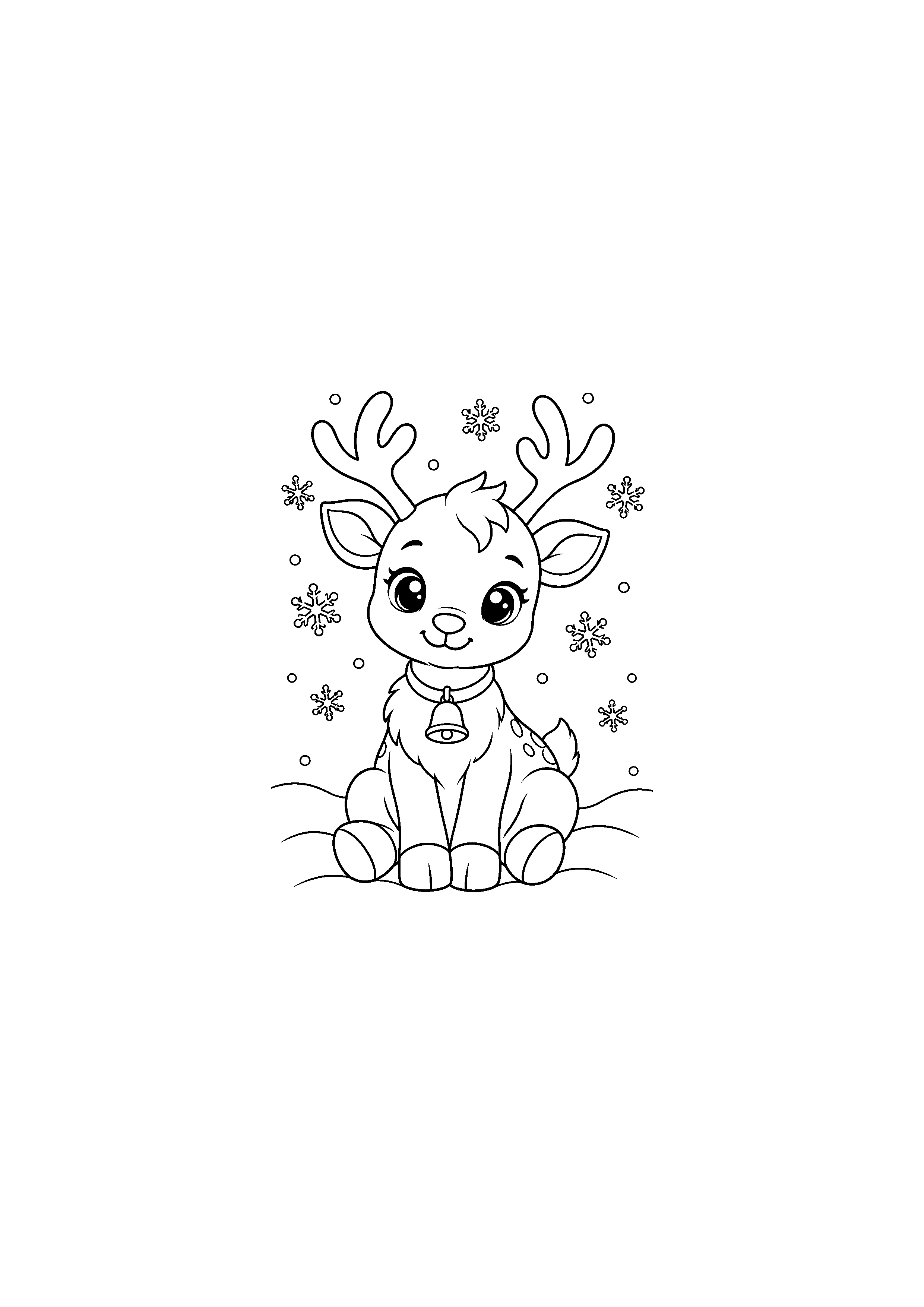 Coloriage sapin kawaii, composition 22 de Noël à imprimer gratuitement
