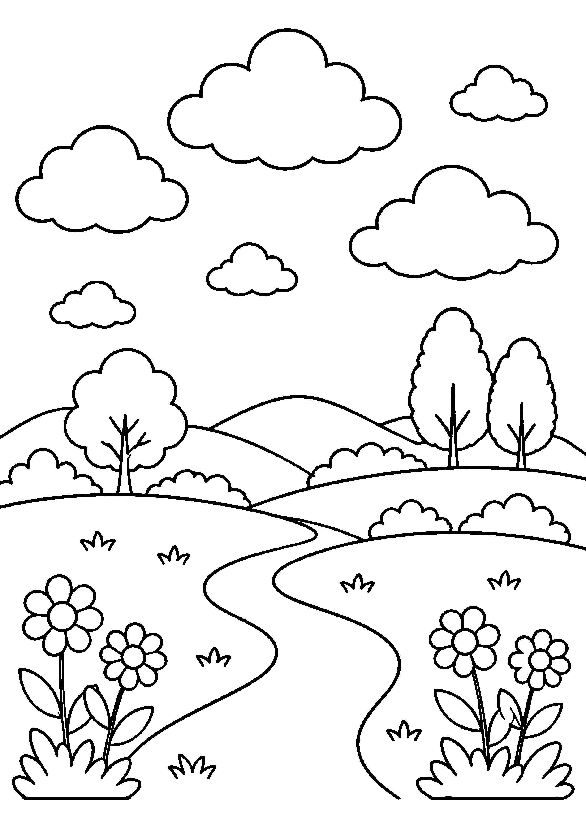 Coloriage Nuages à imprimer – dessin 2